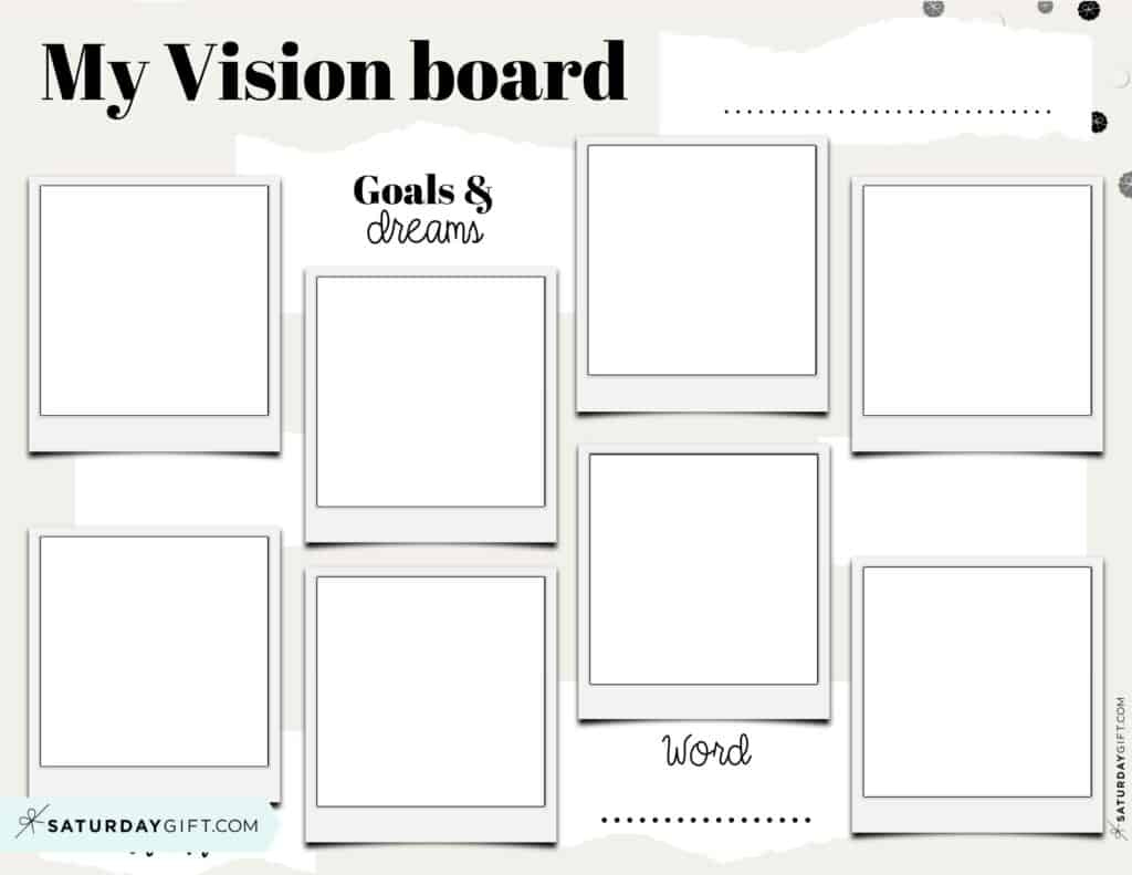 Vision Board Template - 27 Cute (&Free) Dream Board Printables within Vision Board Templates Free Printable