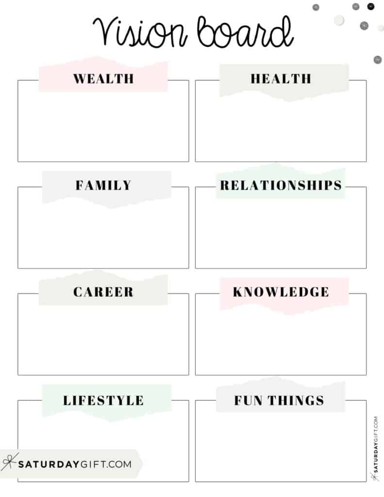 Vision Board Template - 27 Cute (&Free) Dream Board Printables within Vision Board Templates Free Printable