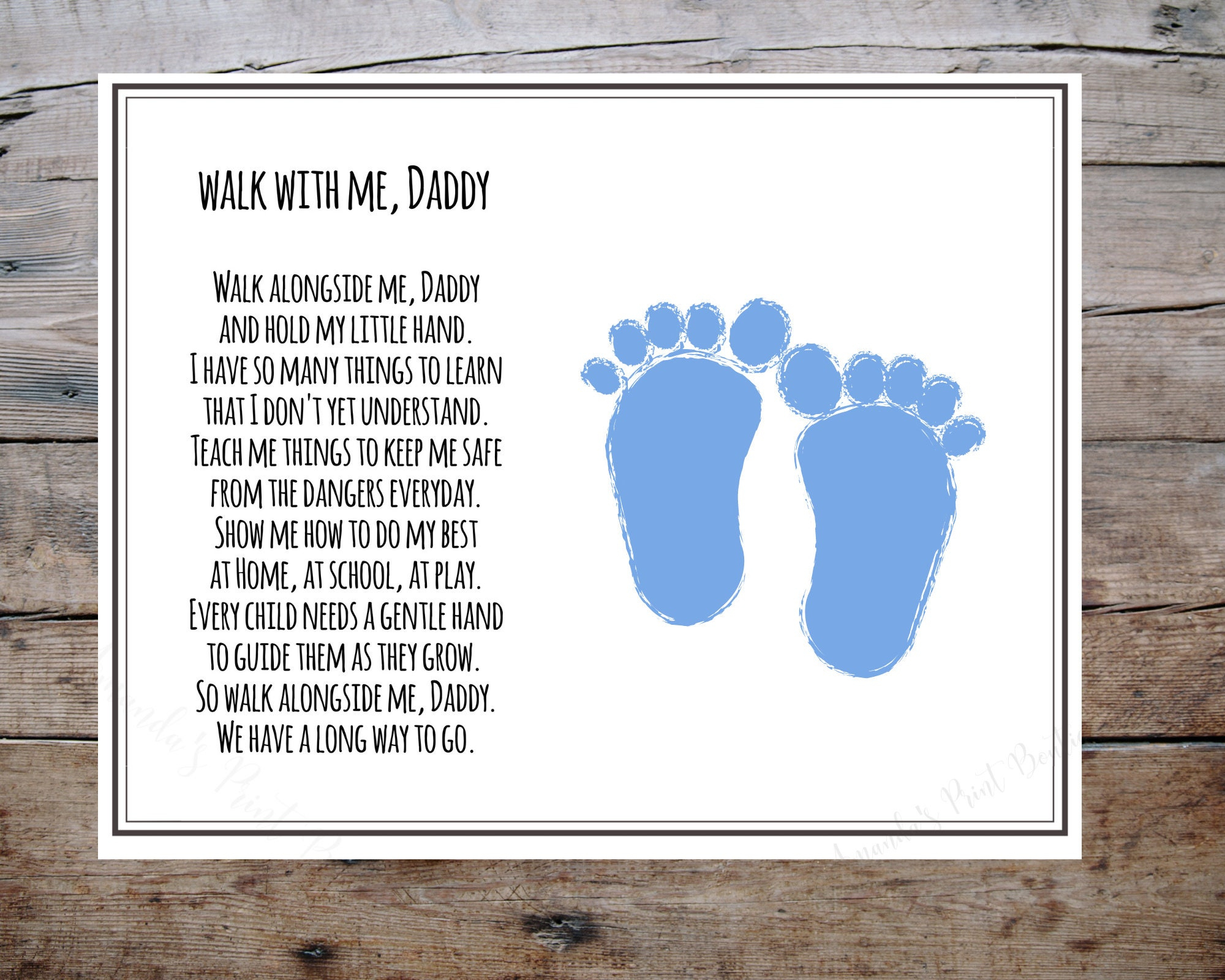 Walk With Me Daddy, Walk Alongside Me Father'S Day Handprint with Walk with Me Daddy Poem Printable