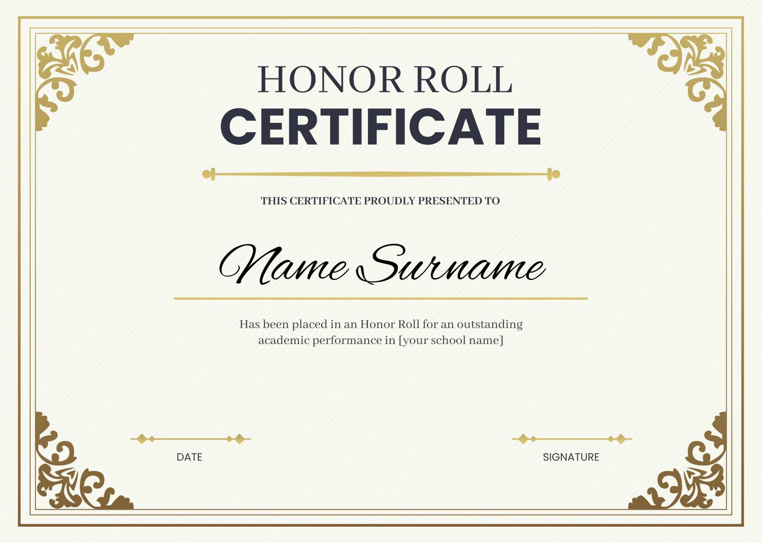 What Is Honor Roll Certificate? +7 Free Editable Templates inside Free Printable Honor Roll Certificate