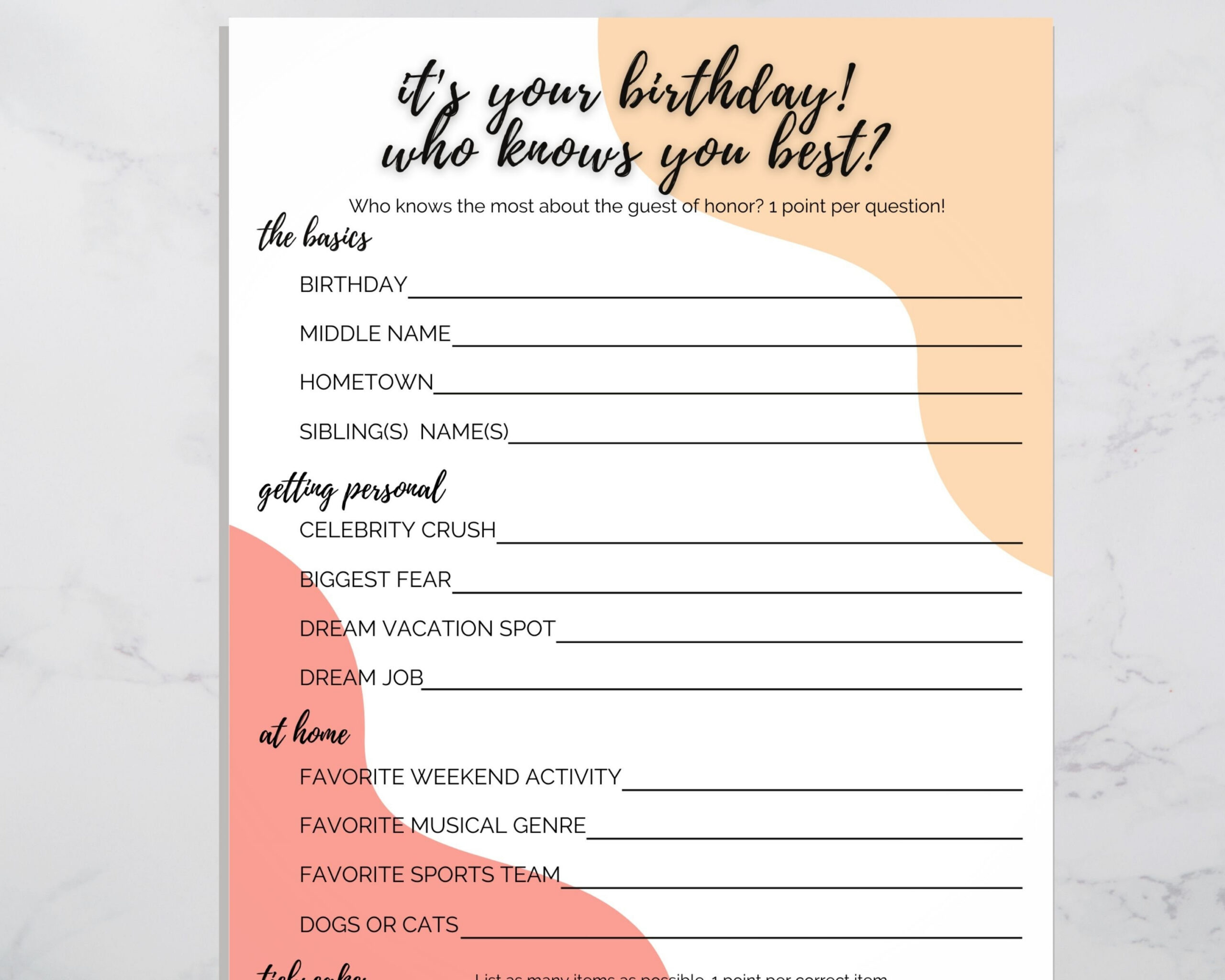 Who Knows You Best, Fun Printable Birthday Game, Who Knows The pertaining to Who Knows The Birthday Girl Best Printable