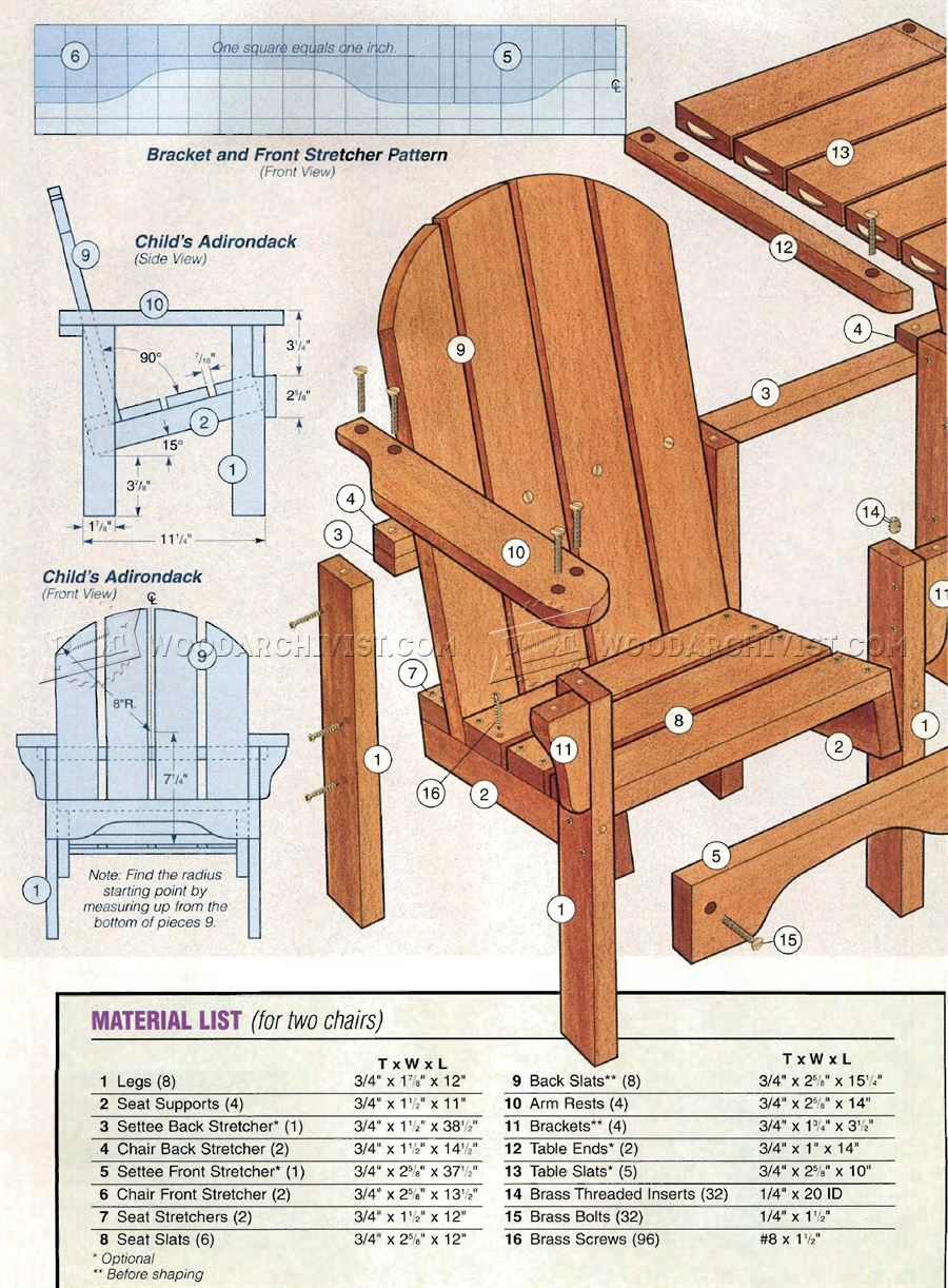 Woodarchivist Dining Room Chair Template Woodworking Plans Childs with regard to Pattern Printable Printable Adirondack Chair Plans
