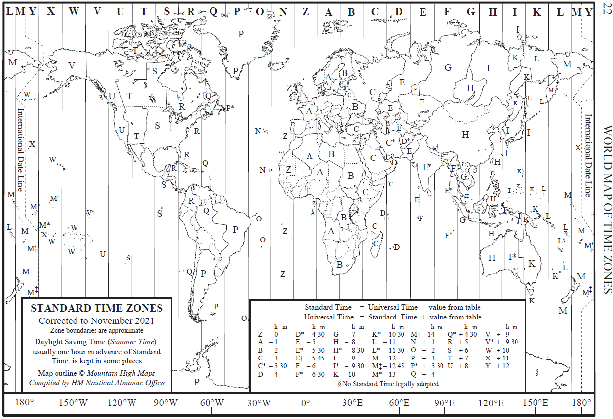 World Time Zone Map throughout World Map of Time Zones Printable