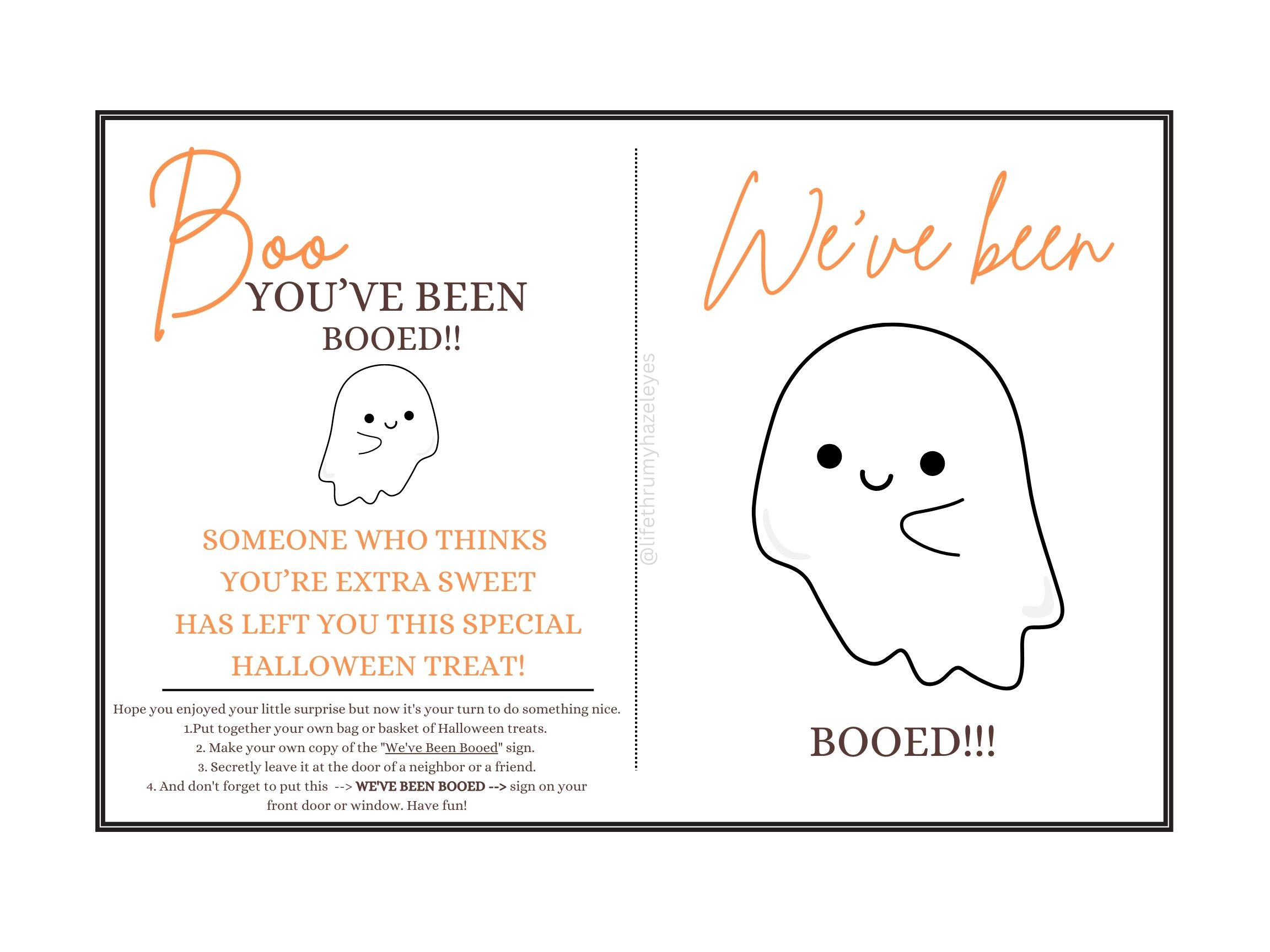 You Have Been Booed! Free Printable - Life Thru My Hazel Eyes regarding You Ve Been Booed Printable Free