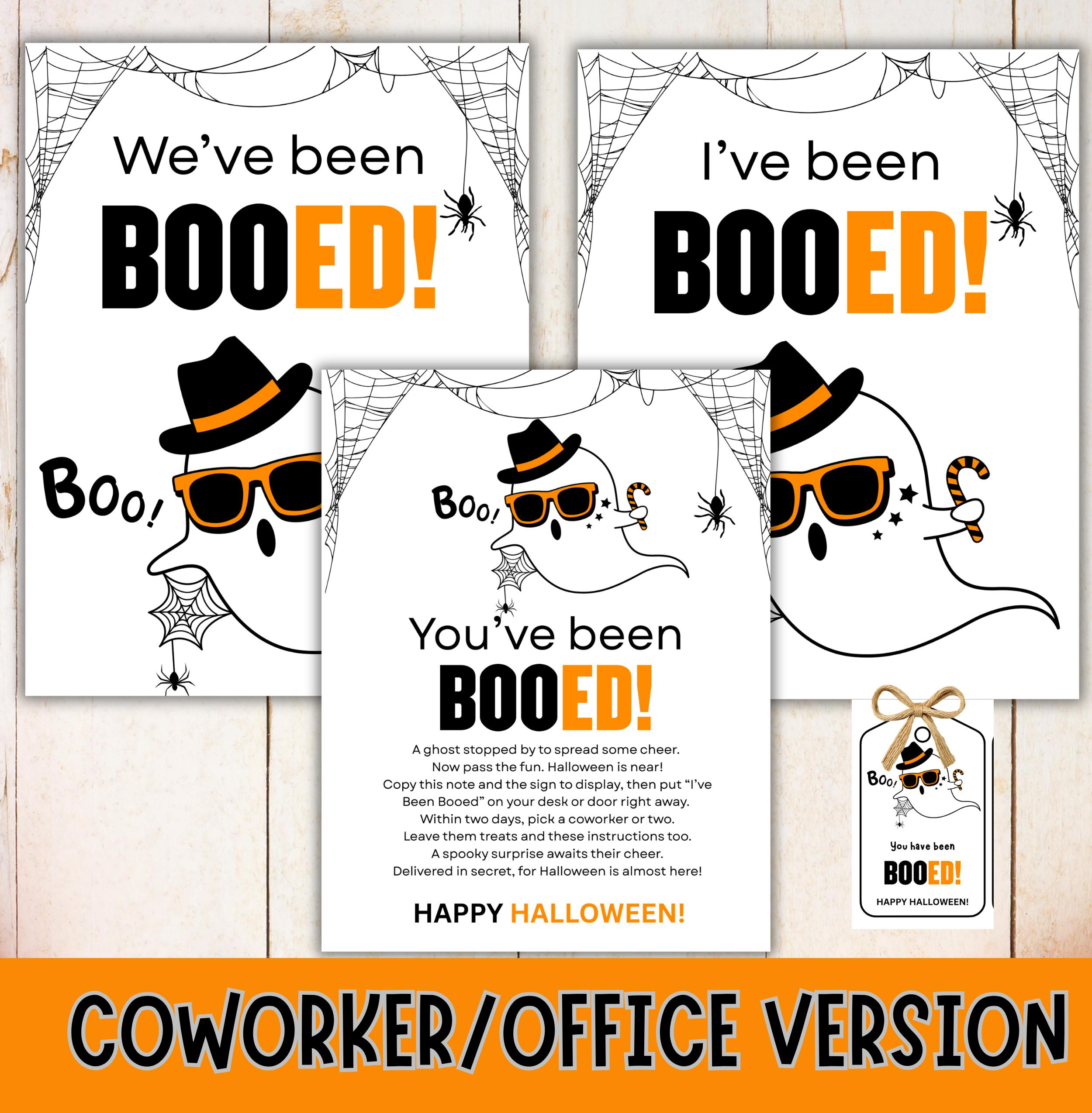 You'Ve Been Booed Office Coworker Sign Printable, Booed Sign Office Version Work Desk, Halloween Game I'Ve Been Booed, Boo Halloween throughout You've Been Booed Office Version Free Printable