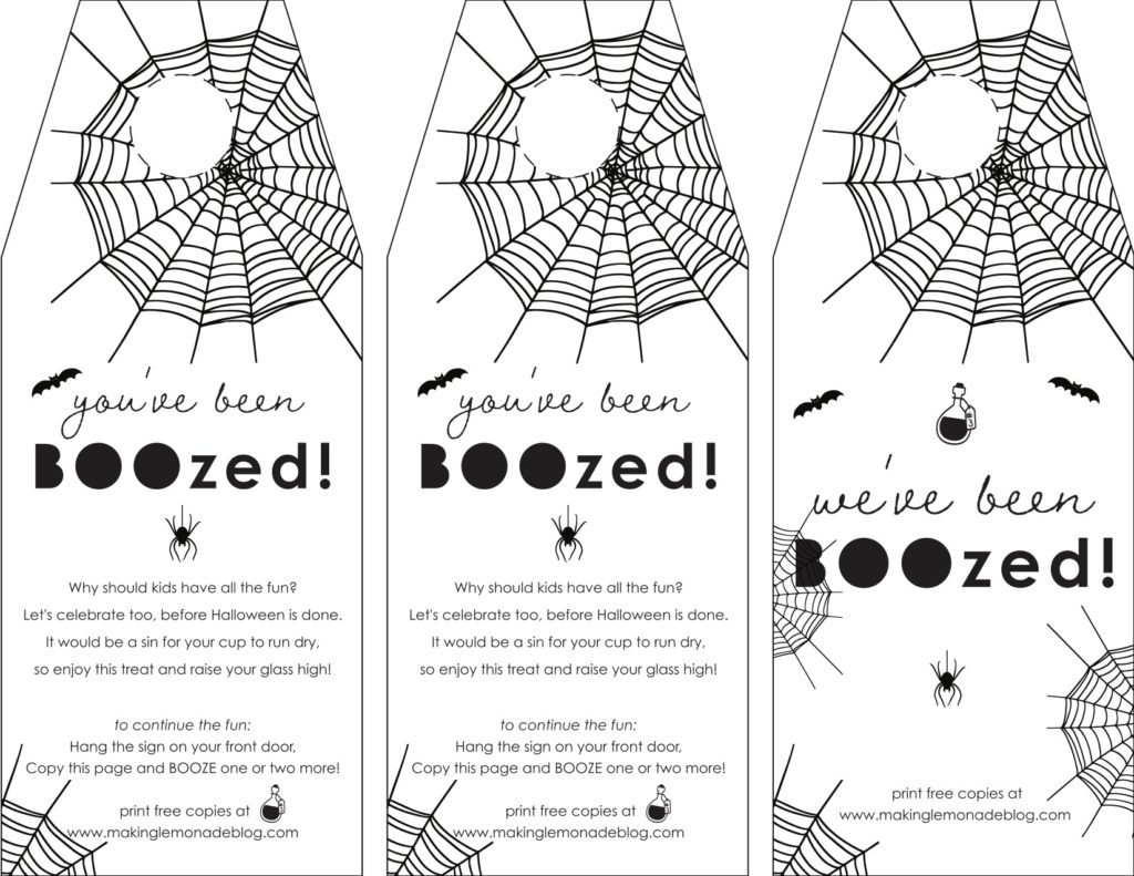 You'Ve Been Boozed" Free Printables For Halloween Fun - Making with regard to You Ve Been Boozed Free Printable