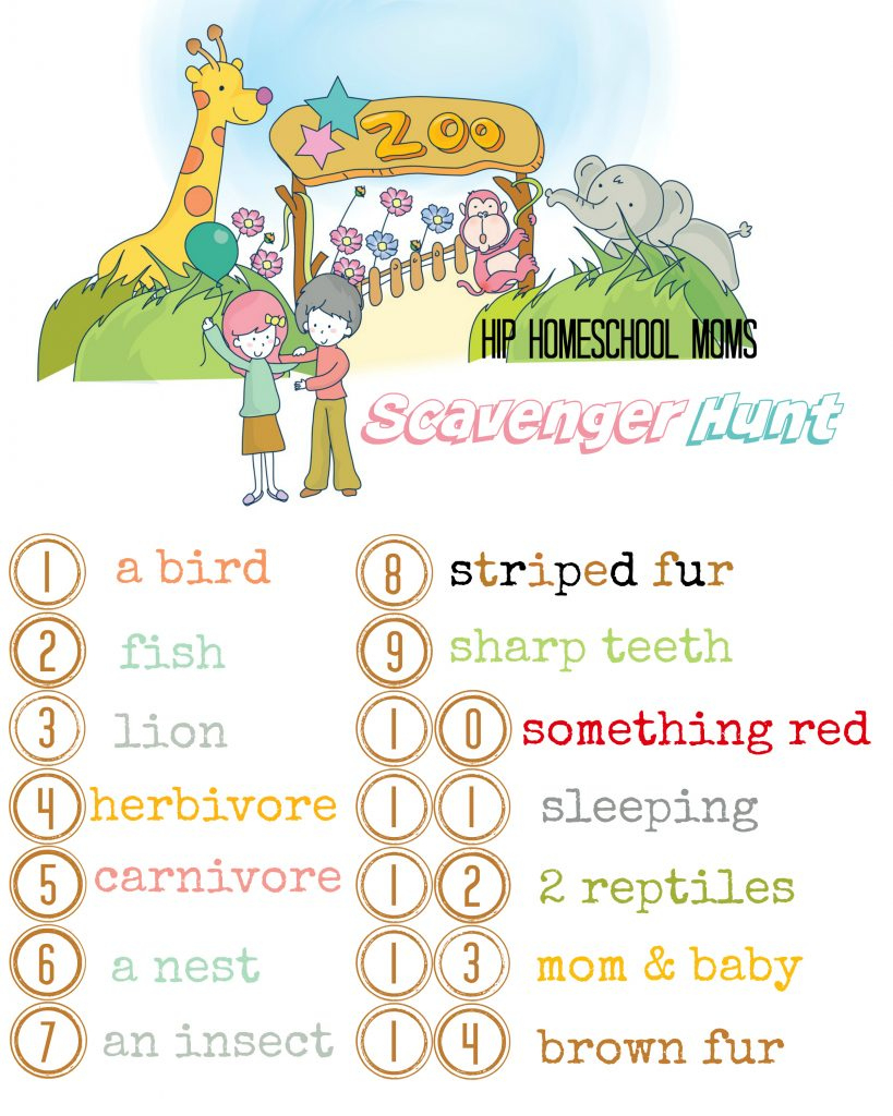 Zoo Scavenger Hunt Printables + Book Lists - Hip Homeschool Moms with Zoo Scavenger Hunt Printable Free
