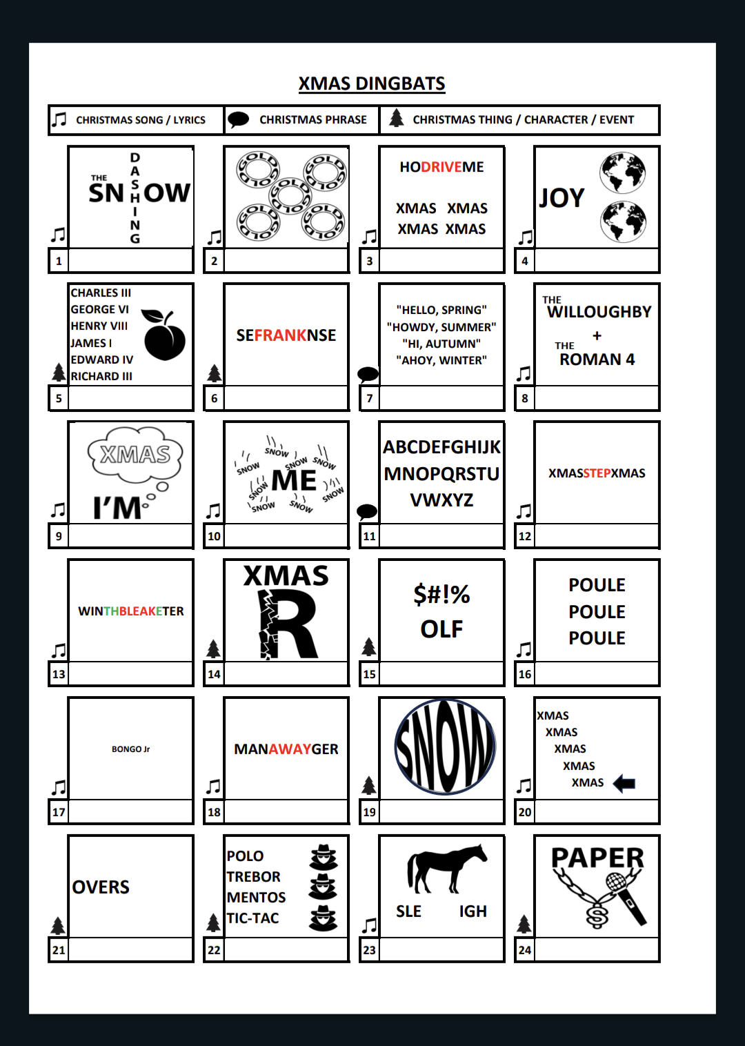 A Christmas Dingbats I made