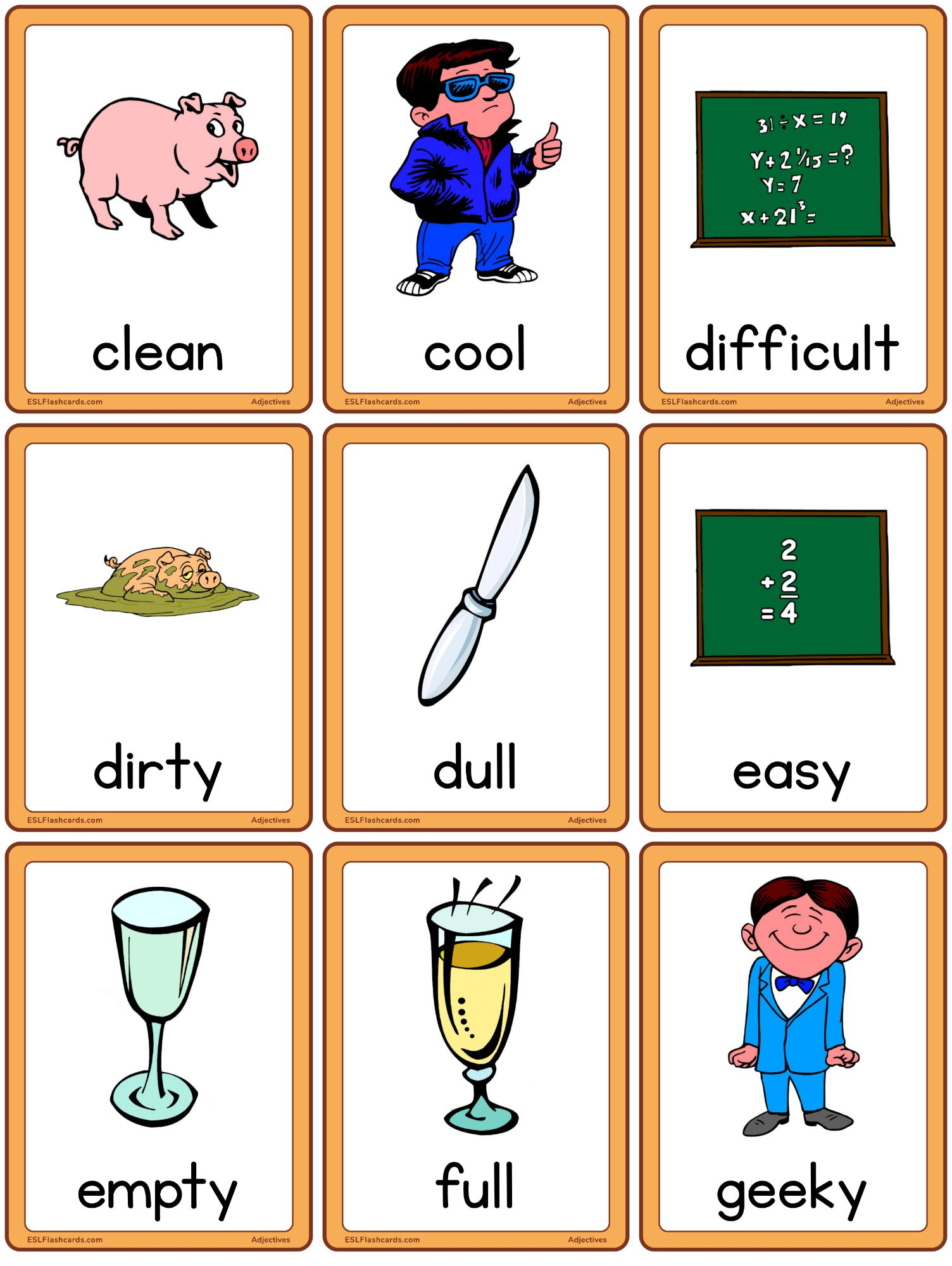 Adjectives Set C - ESL Flashcards