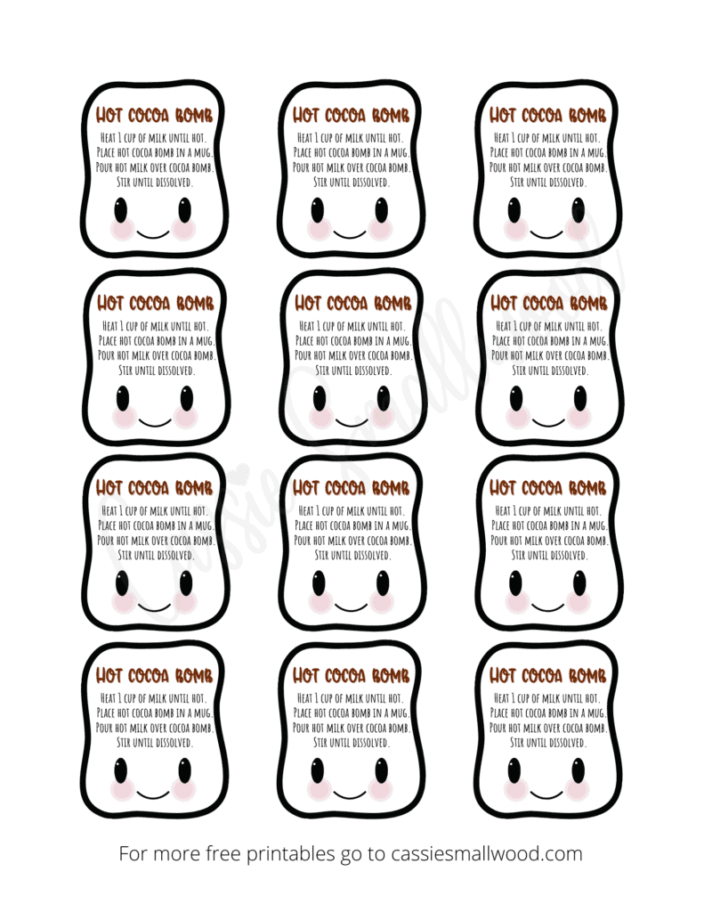 Adorable Hot Chocolate Bomb Labels (Free Printable) - Cassie Smallwood Adorable Hot Chocolate Bomb Labels (Free Printable) - Cassie Smallwood