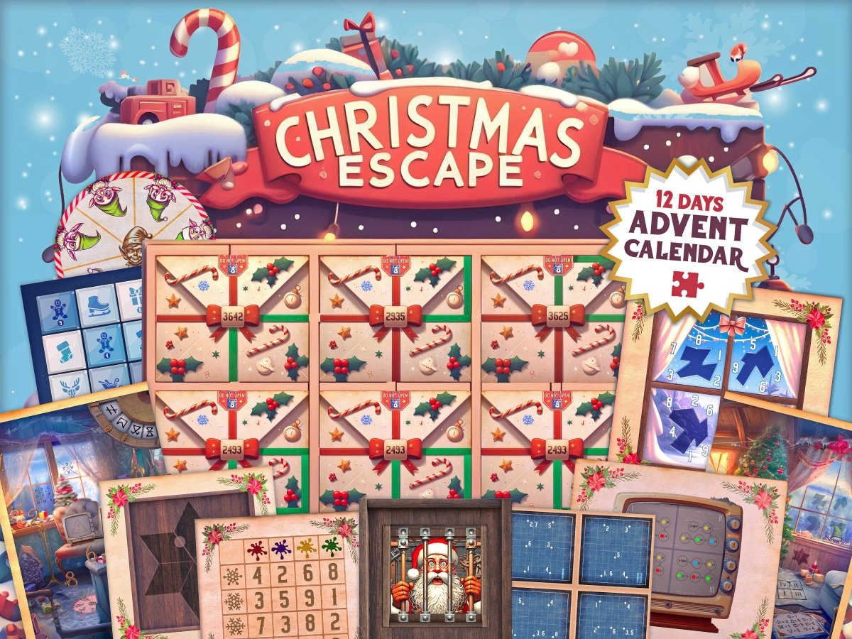 Advent Calendar - Printable Christmas Escape Room  Instant Download