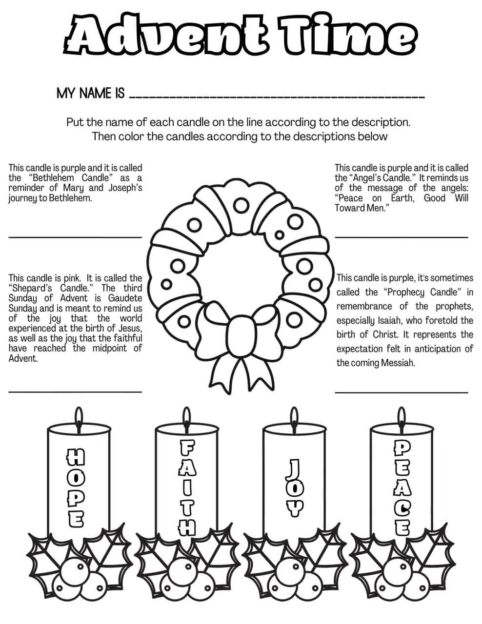 Advent Coloring Page: Catholic Kids Activities (PDF/JPEG)