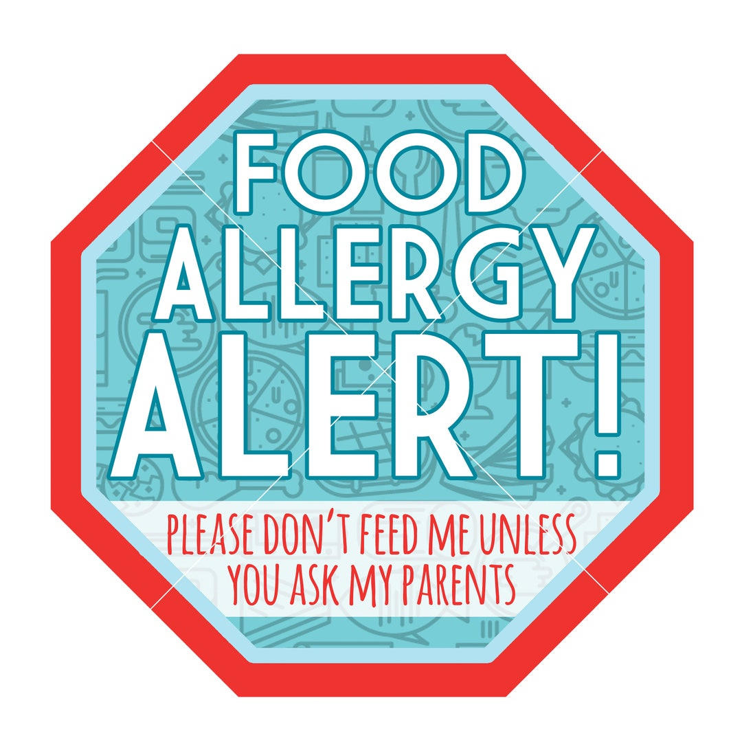 Allergy Alert Stop Sign, PRINTABLE INSTANT DOWNLOAD, Lunchbox Sign