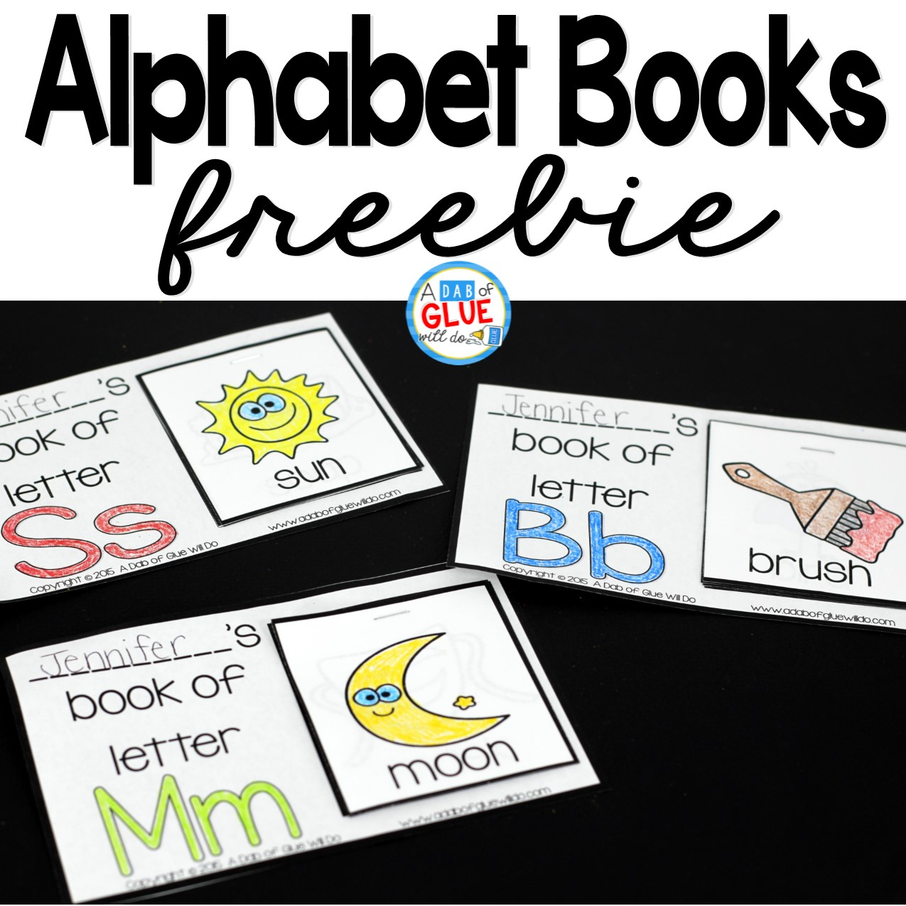 Alphabet Flip Books - A Dab of Glue Will Do