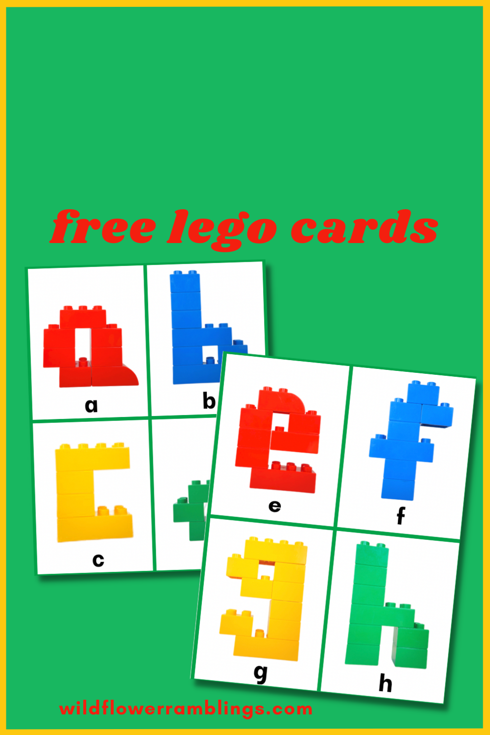 Alphabet Lego Cards: Lowercase free printable! - Wildflower