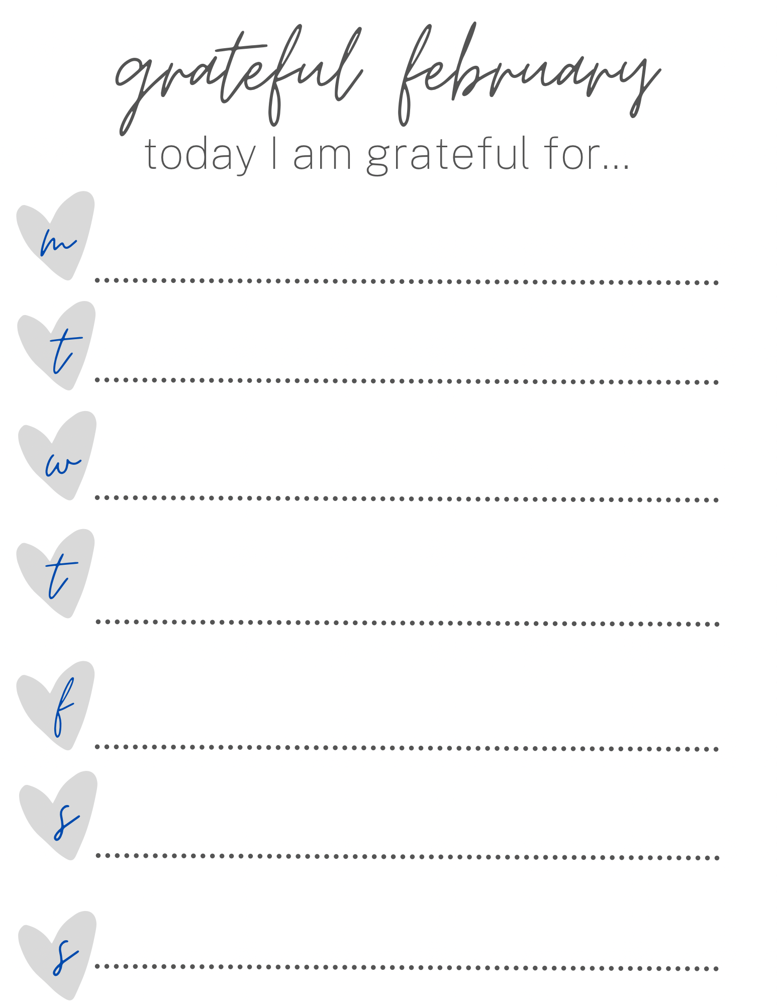 an attitude of gratitude in the month of love [free printables