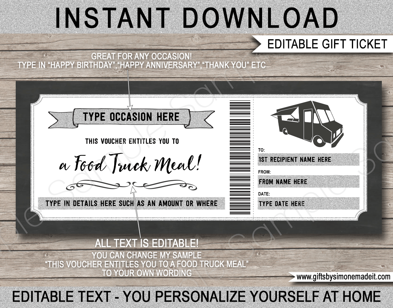 Any Occasion Food Truck Meal Voucher Any Occasion Food Truck Meal Voucher