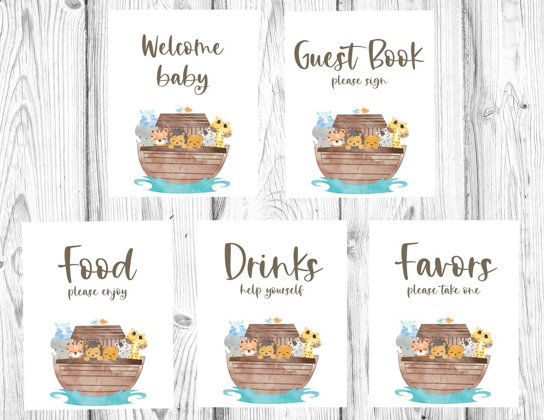 Arche Noah Babyparty, Arche Noah Printables, Arche Noah