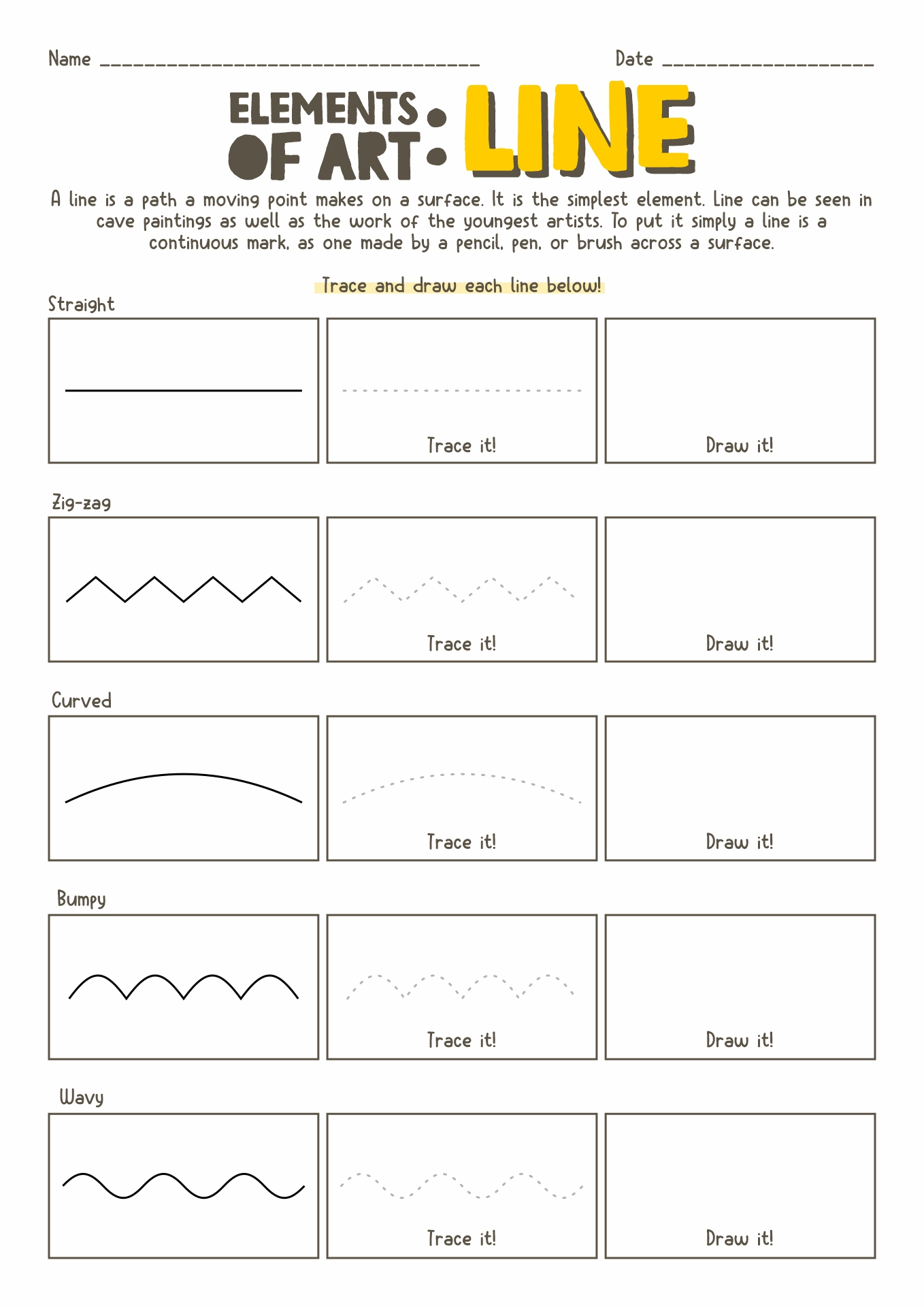 Art Handouts And Worksheets - Free PDF at worksheeto