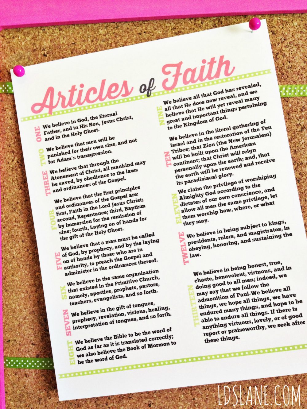 Articles of Faith - Free Printable Articles of Faith - Free Printable