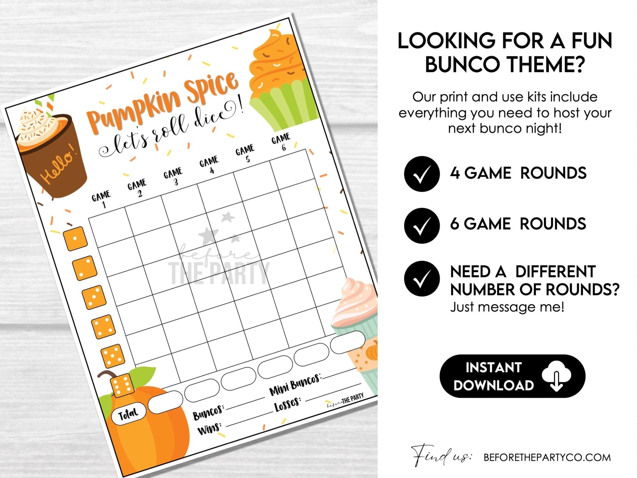 Autumn Bunco Set: Pumpkin Spice Score Cards & Invites – Before The Autumn Bunco Set: Pumpkin Spice Score Cards & Invites – Before The