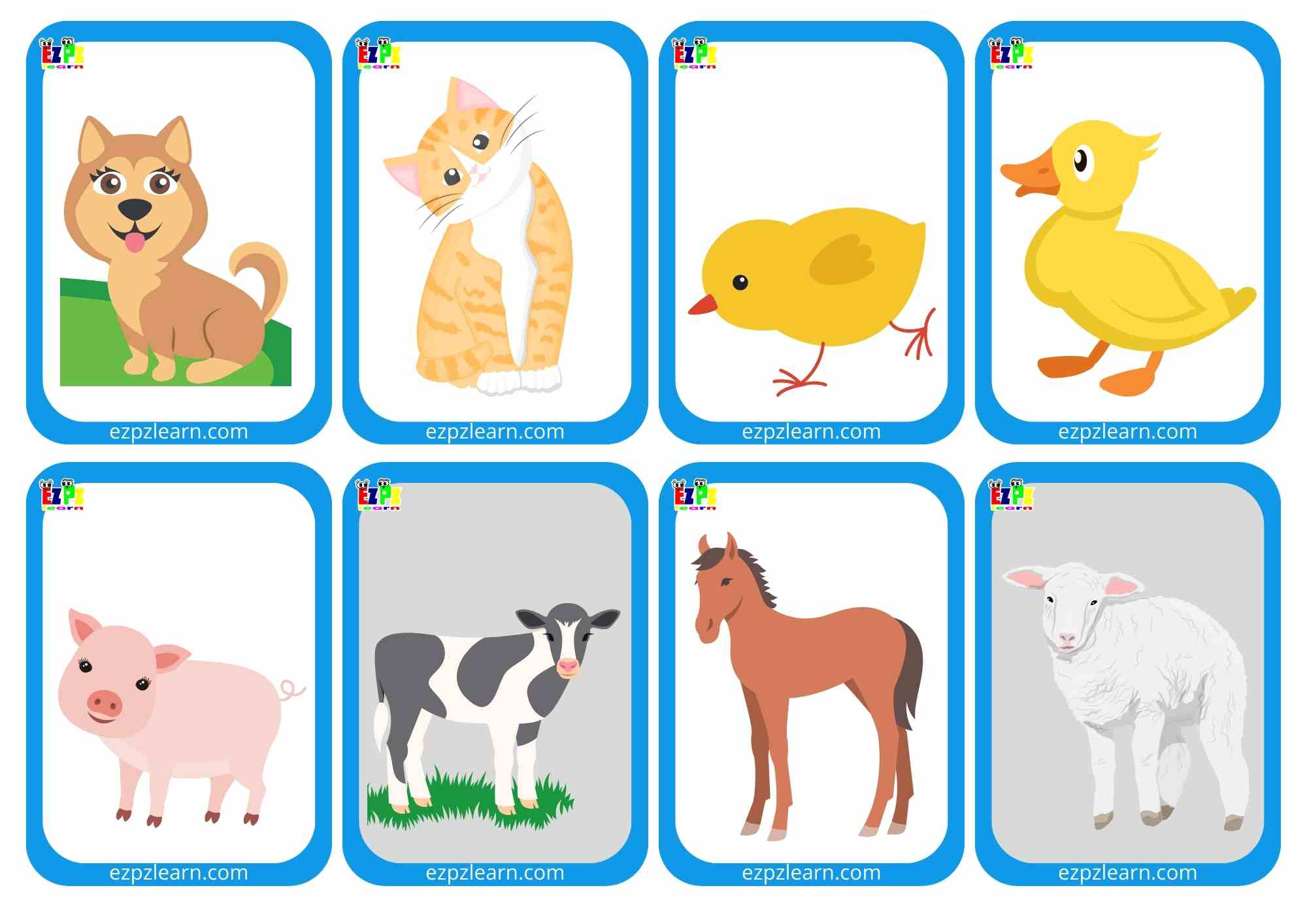 Baby Animals Vocabulary Mini Flashcards with Words on the Back for Baby Animals Vocabulary Mini Flashcards with Words on the Back for