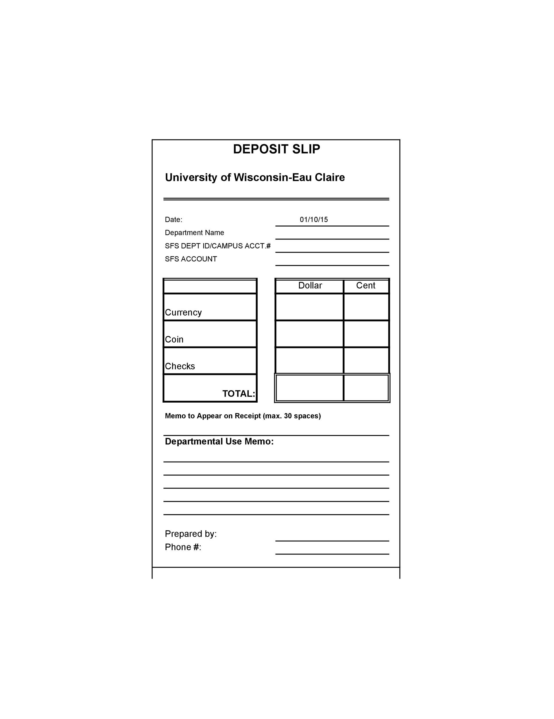 Bank Deposit Slip Templates & Examples ᐅ TemplateLab