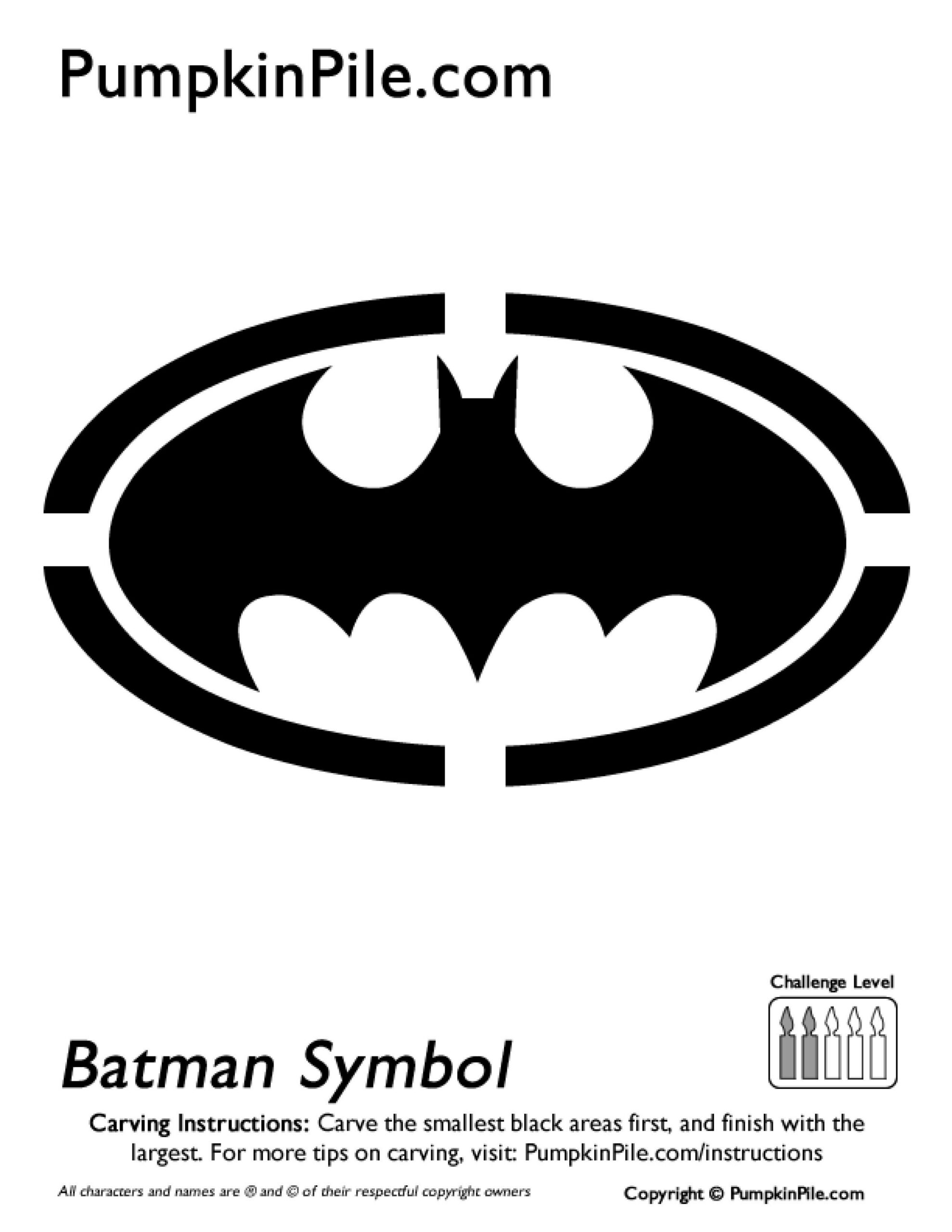 Batman (Free Pumpkin Stencil - Pumpkin Pattern - Pumpkin Template