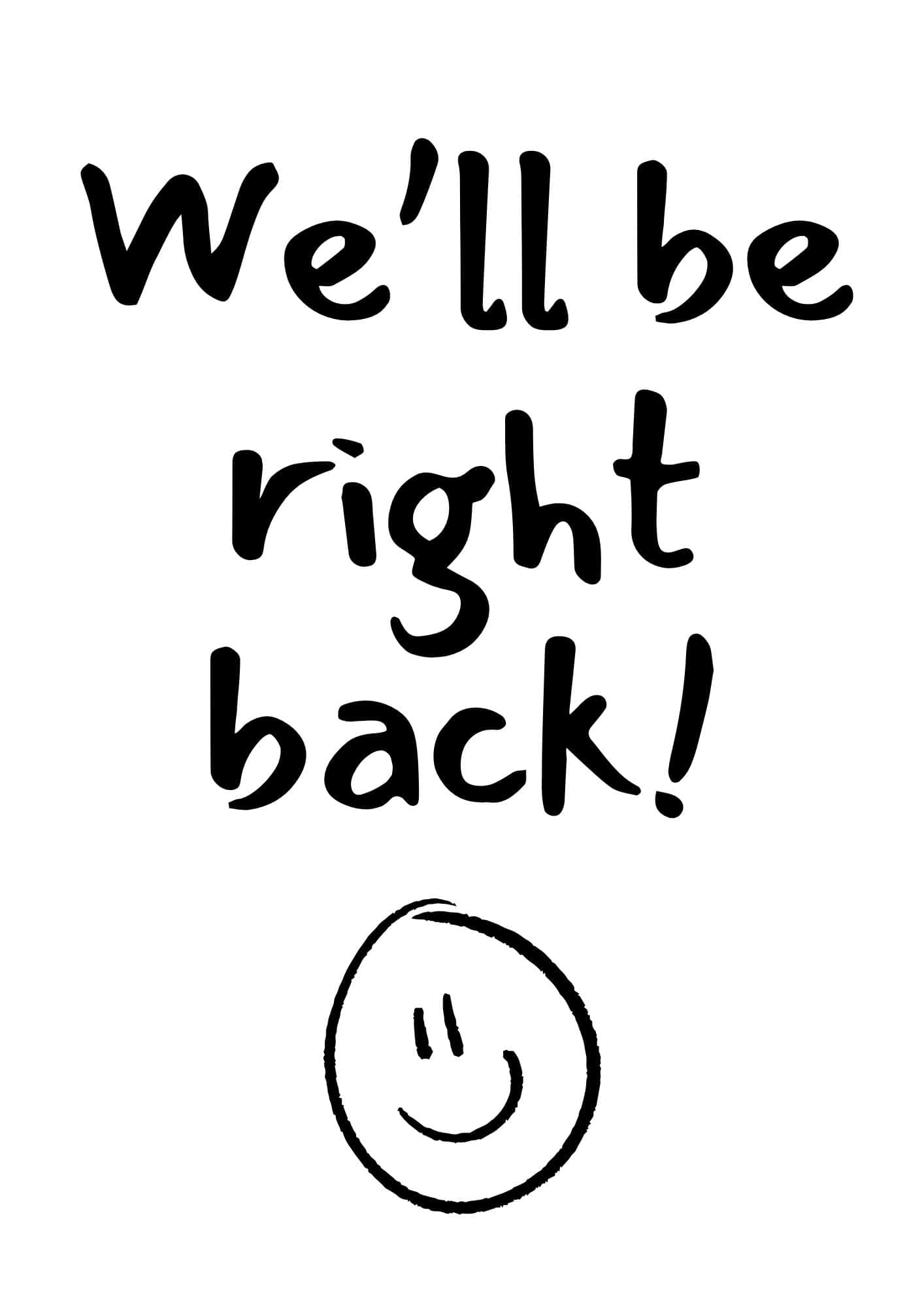 Be Right Back Sign Printable ( Free Designs)  The Pink Craft Box
