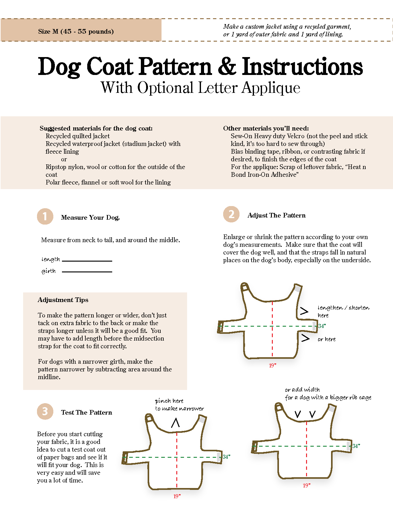 Beginner Free Printable Sewing Patterns For Dog Clothes