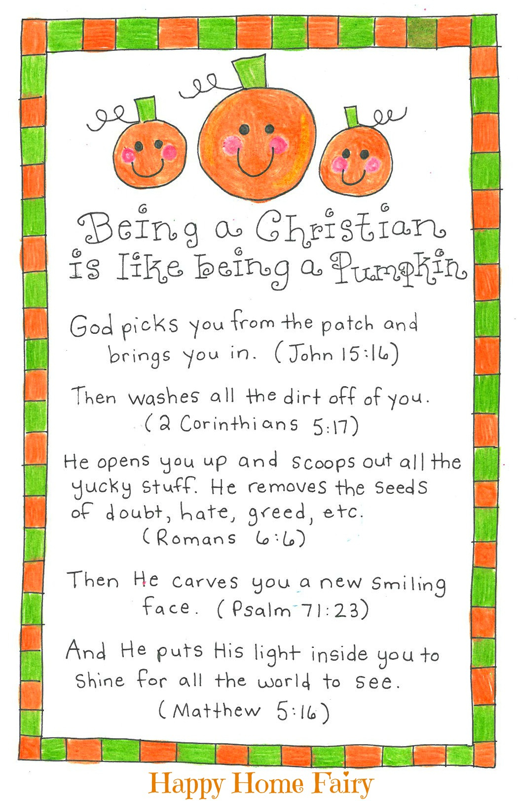 Being a Christian Is Like Being a Pumpkin - FREE Printable Being a Christian Is Like Being a Pumpkin - FREE Printable