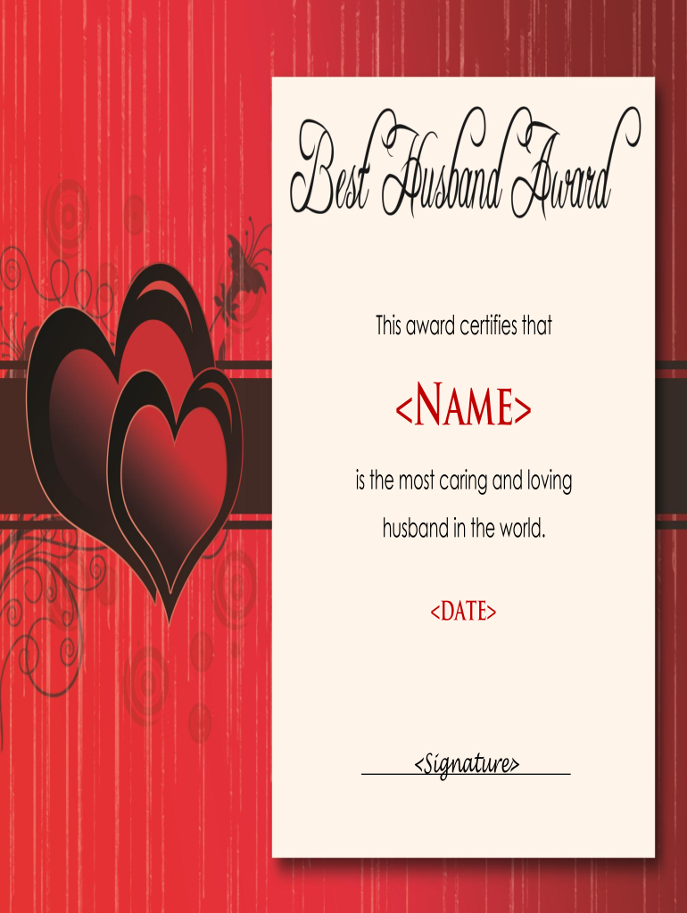 Best Husband Award Form - Fill Online, Printable, Fillable, Blank
