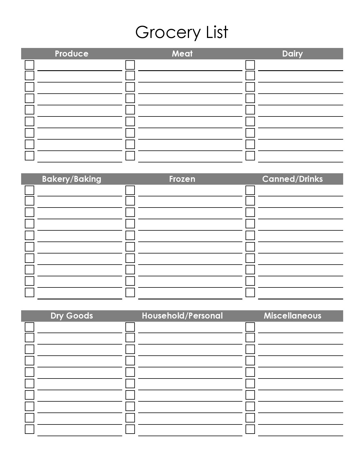 Best Master Grocery List Templates [Printable] ᐅ TemplateLab