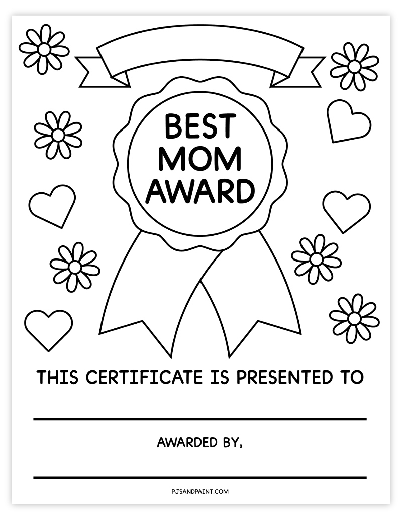 Best Mom Award Certificate
