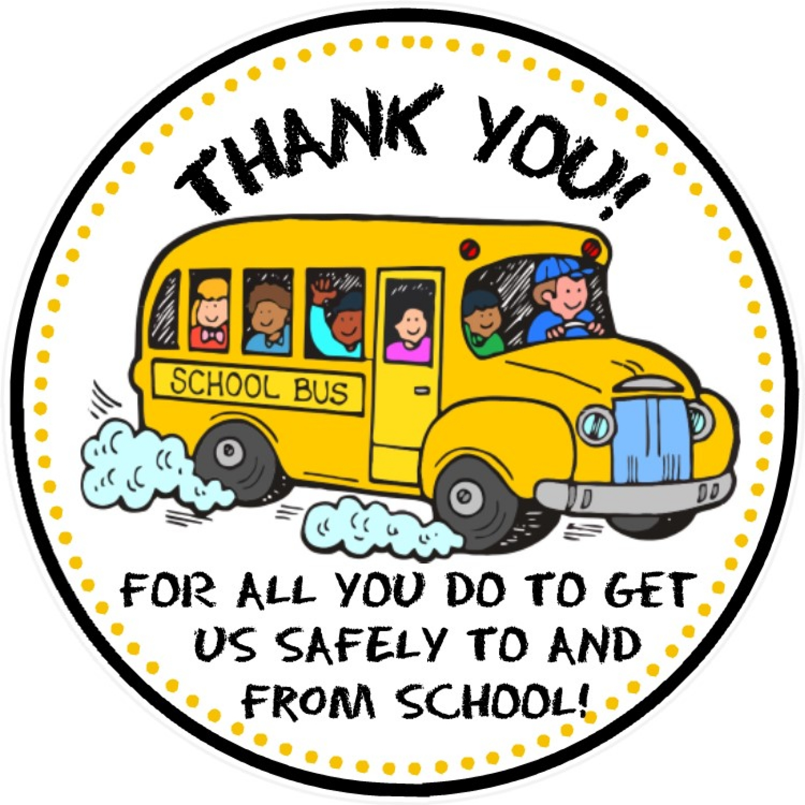 Best s Bus Driver Thank You Card Free Printable Web Instant