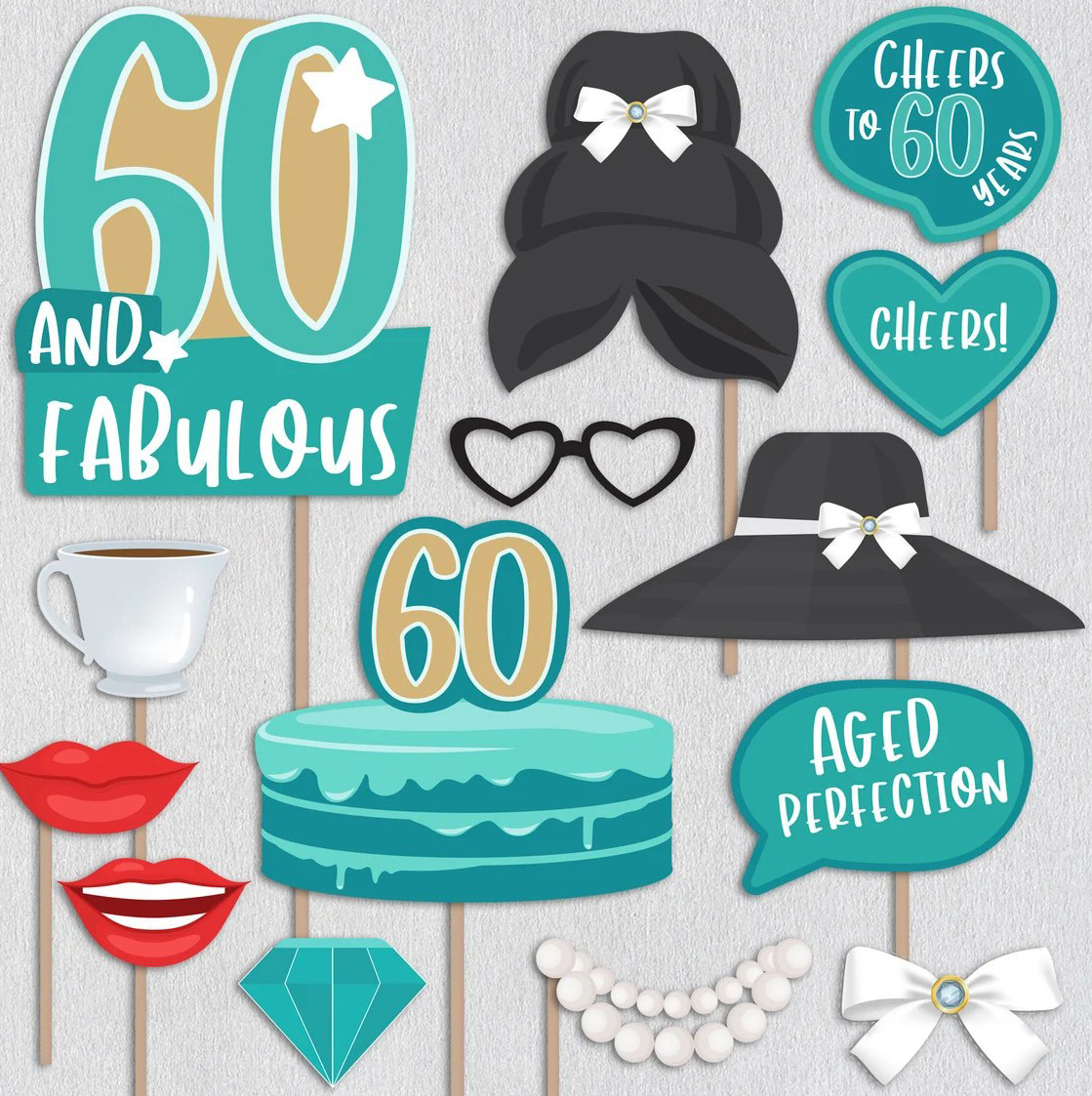 Best th Birthday Photo Booth Props for Fabulous Sixtieth Parties