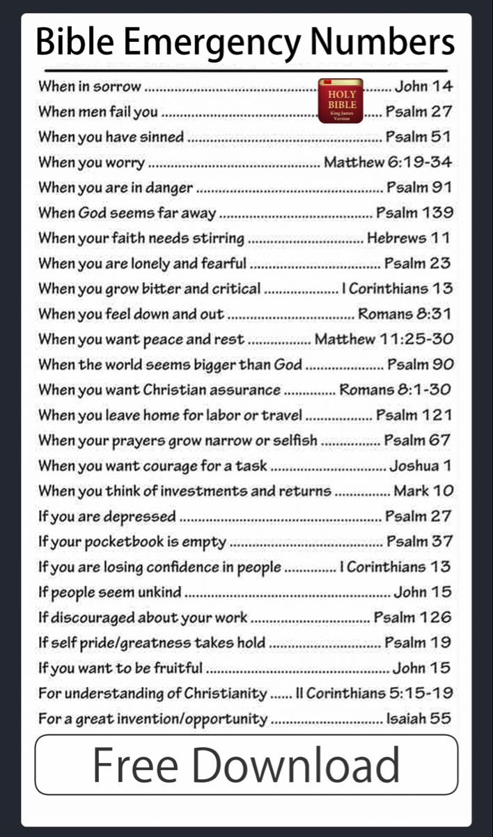 Bible emergency numbers