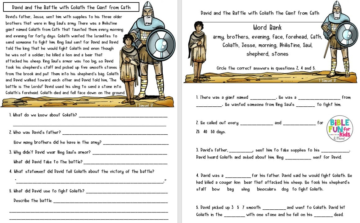Bible Fun For Kids: David Faces Goliath