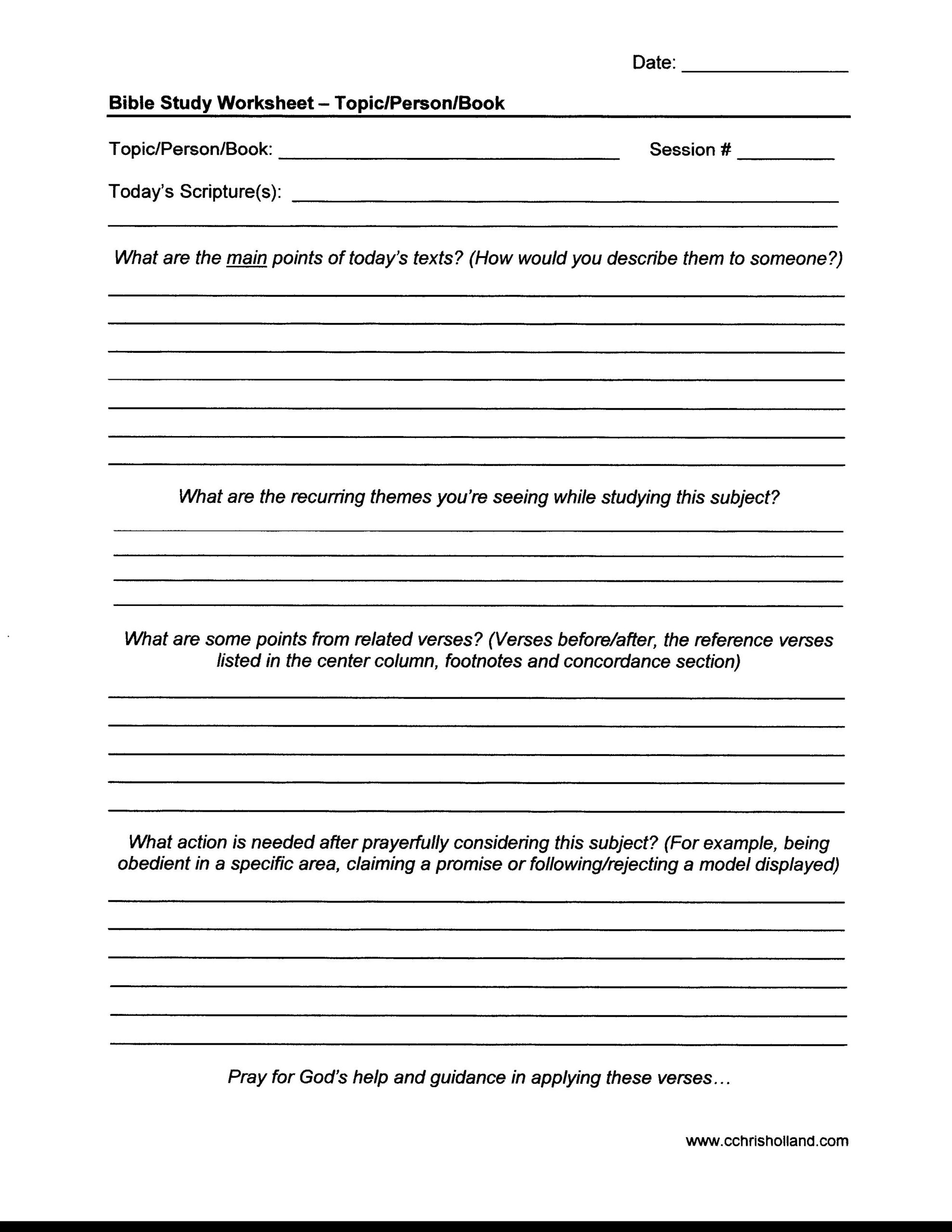 Bible Study Worksheets cchrisholland Bible Study Worksheets cchrisholland