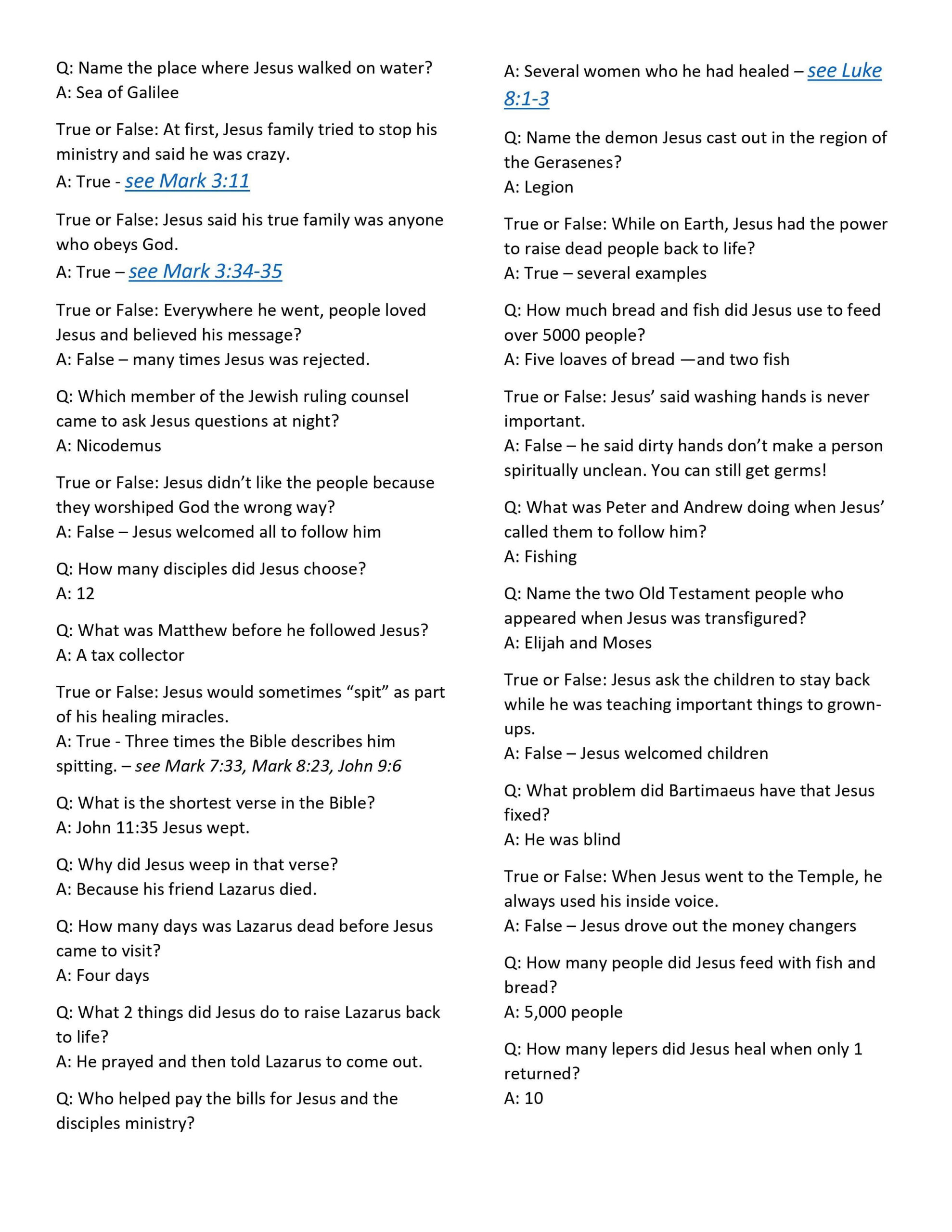 Bible Trivia Questions & Answers (free download) – Sunday Bible Trivia Questions & Answers (free download) – Sunday