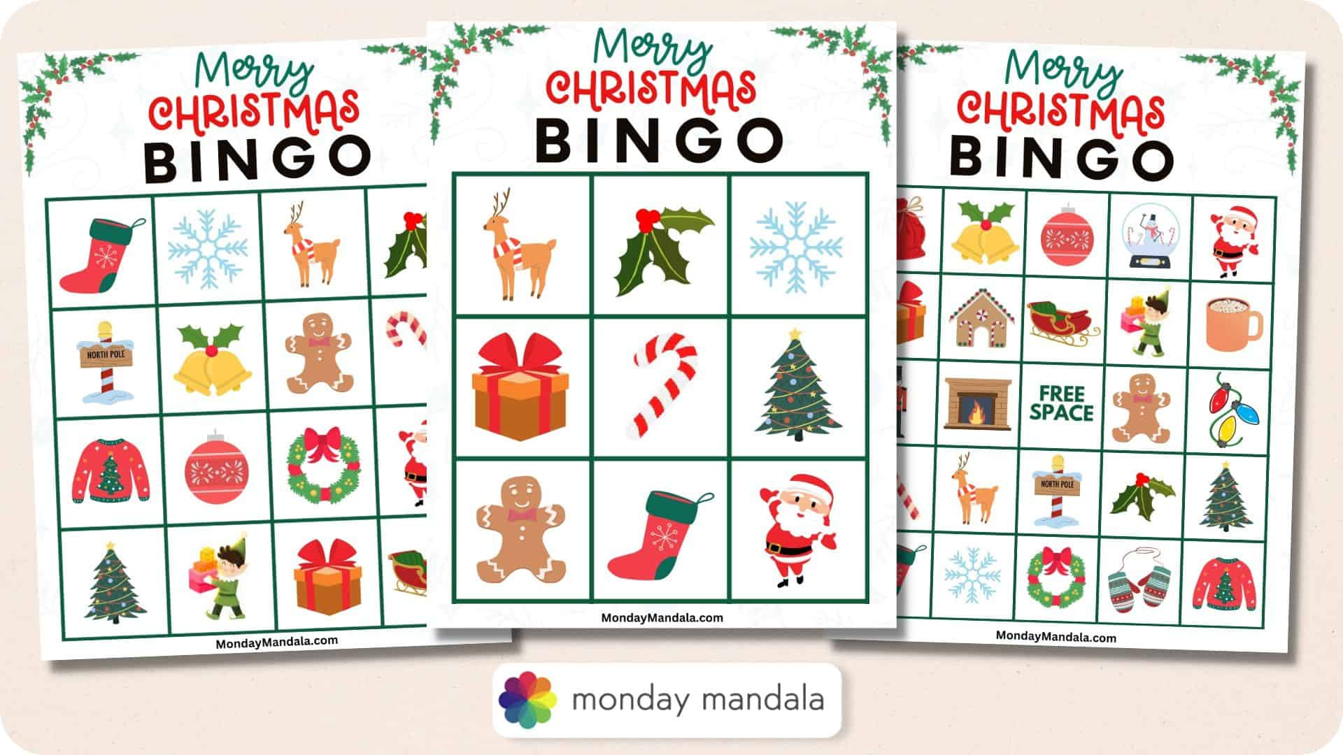 Bingo Chips Christmas Bingo Cards - The Fun Holiday Party Game Of