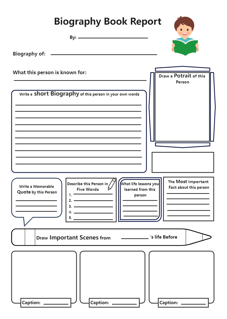 Biography Graphic Organizer rd Grade  EdrawMax Template