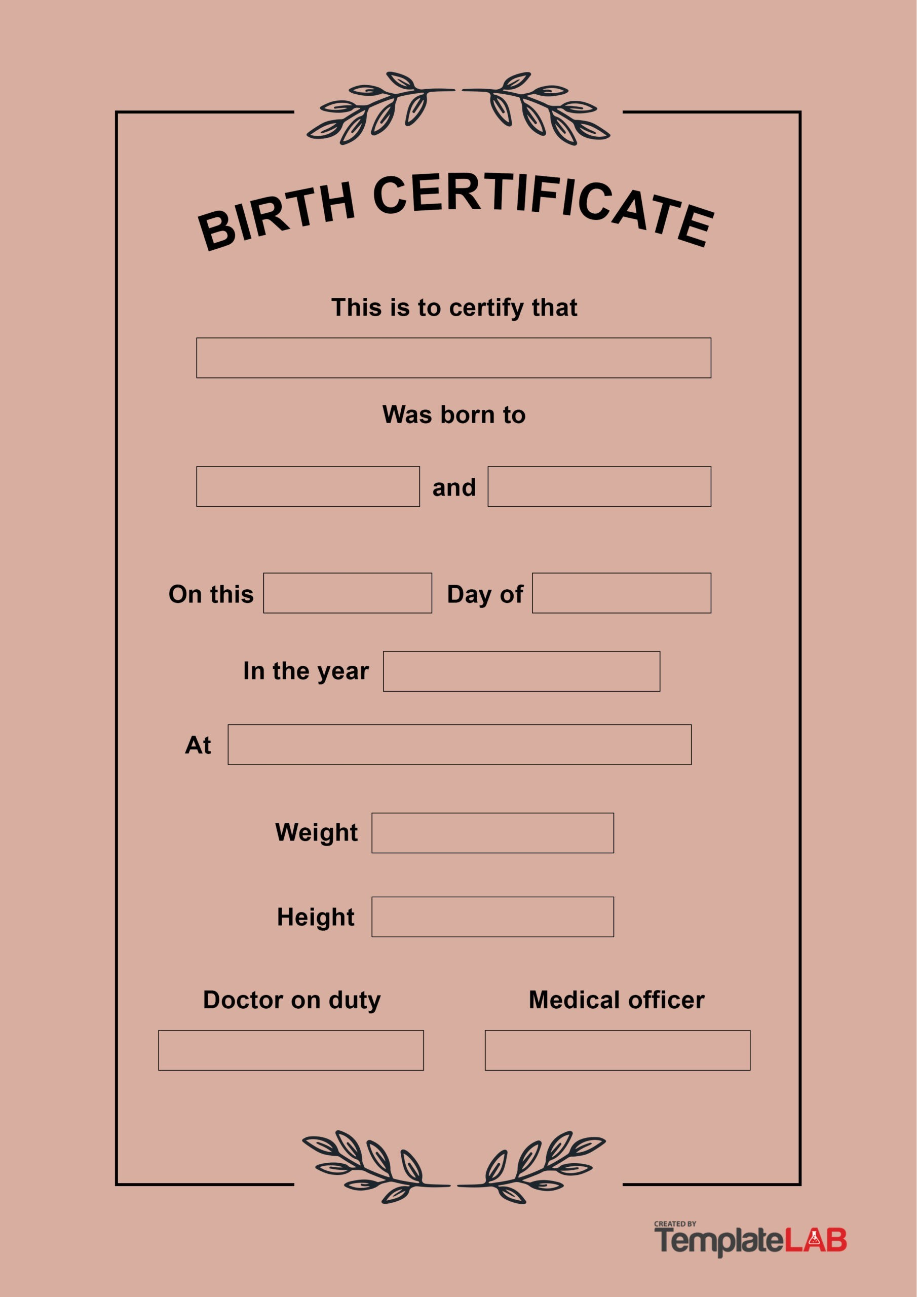 Birth Certificate Templates (Word, PPT & PDF) ᐅ TemplateLab Birth Certificate Templates (Word, PPT & PDF) ᐅ TemplateLab