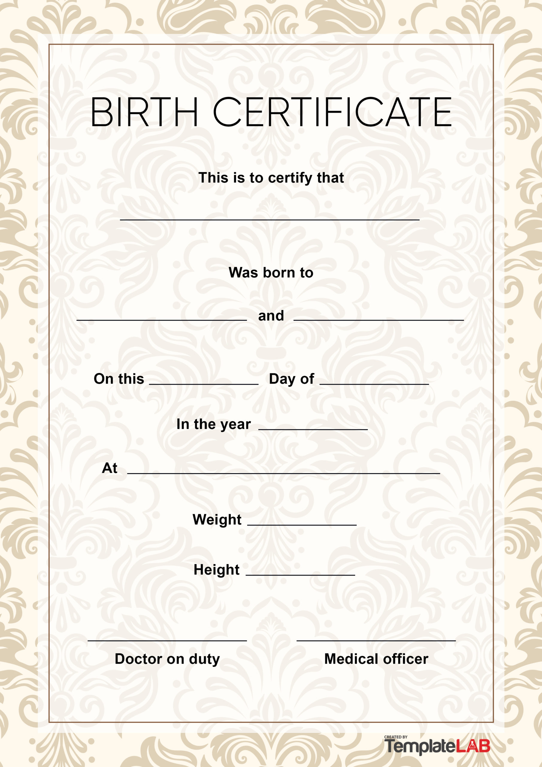 Birth Certificate Templates (Word, PPT & PDF) ᐅ TemplateLab Birth Certificate Templates (Word, PPT & PDF) ᐅ TemplateLab