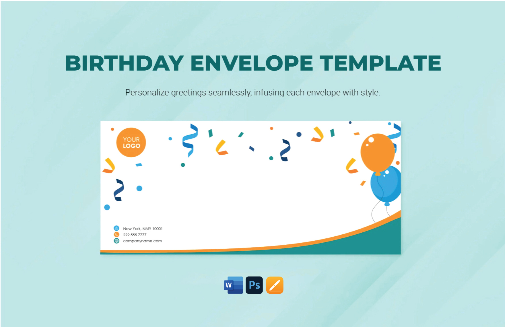 Birthday Envelope Template in Word, Photoshop, Pages - Download