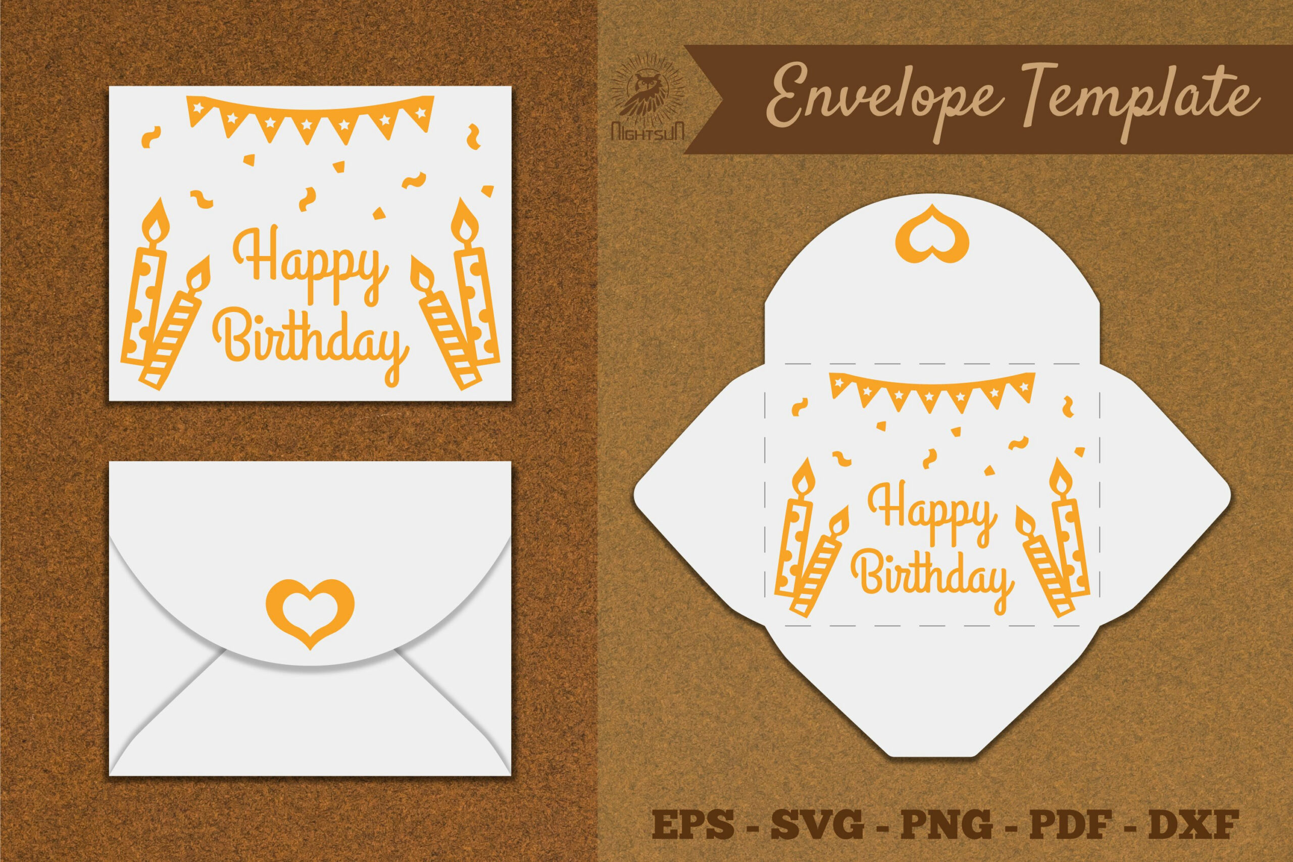 Birthday Envelope Template SVG ()