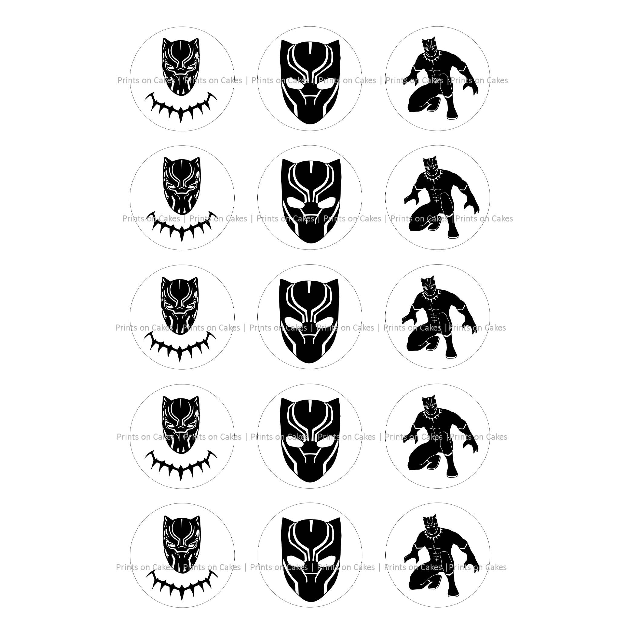 Black Panther – cm ( inch) Cupcake Icing Sheet – 1 Toppers Per Black Panther – cm ( inch) Cupcake Icing Sheet – 1 Toppers Per
