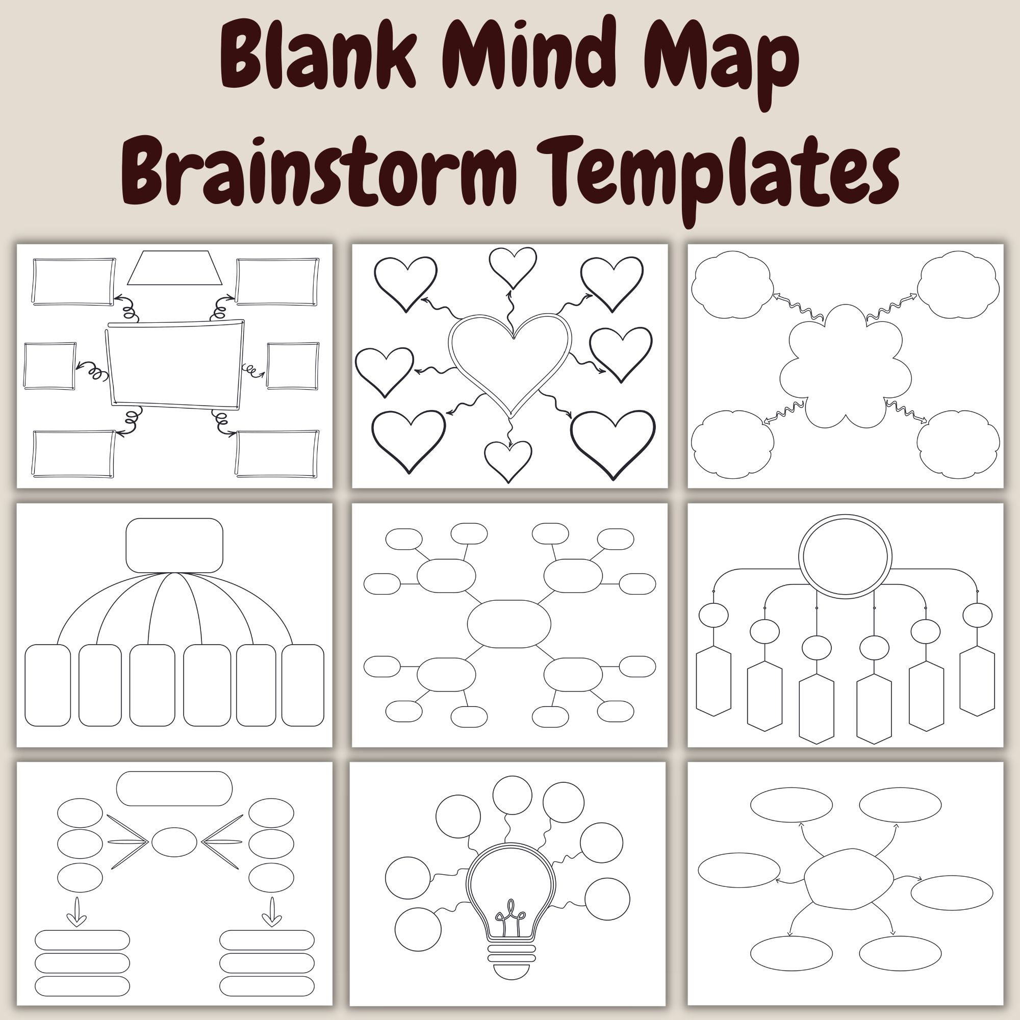 Blank Mind Map Brainstorming Templates Mind Map Layouts Graphic Blank Mind Map Brainstorming Templates Mind Map Layouts Graphic