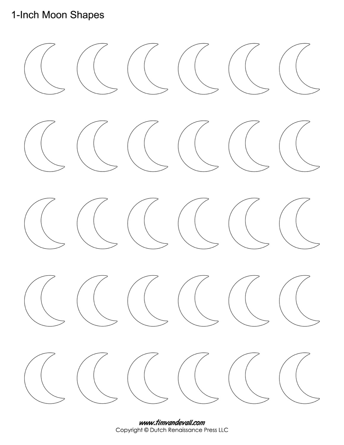 Blank Moon Templates  Printable Moon Shapes