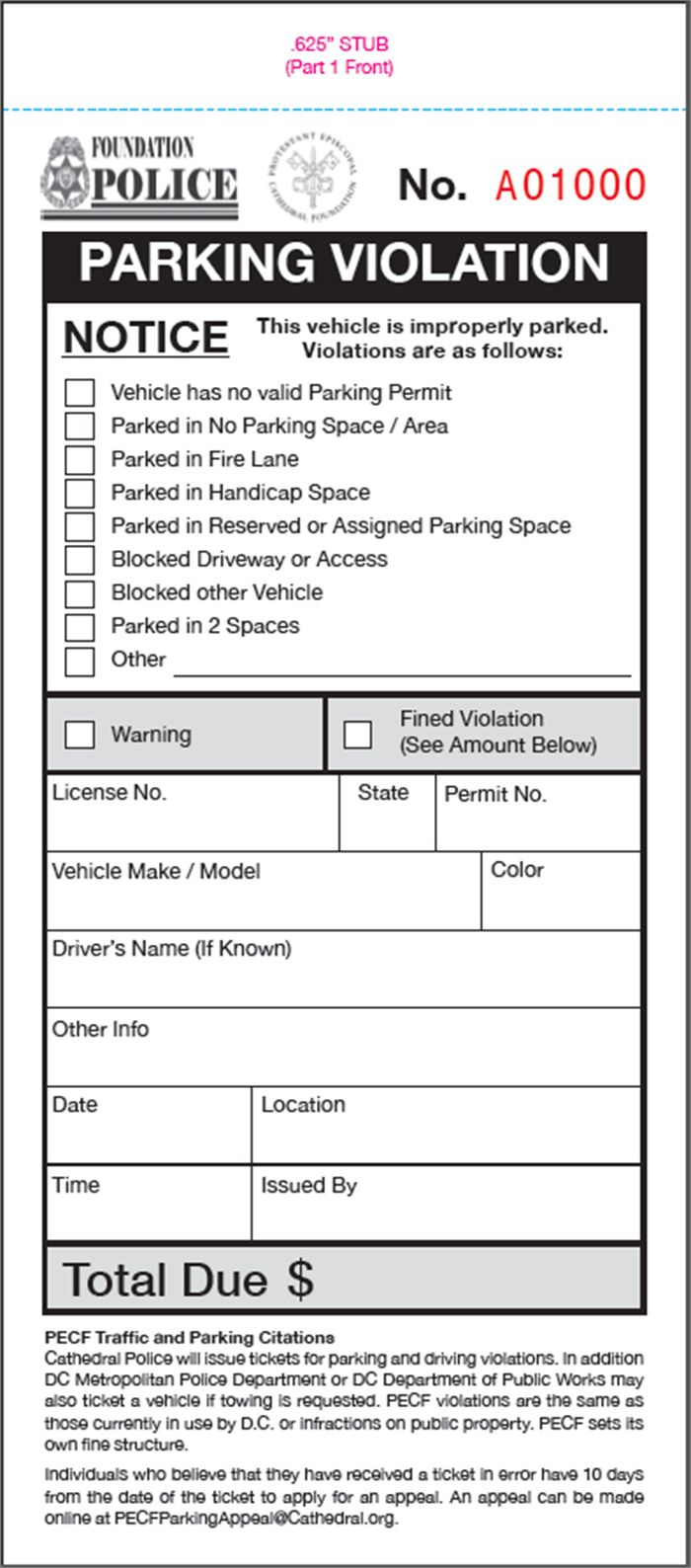Blank Parking Ticket Template Blank Parking Ticket Template